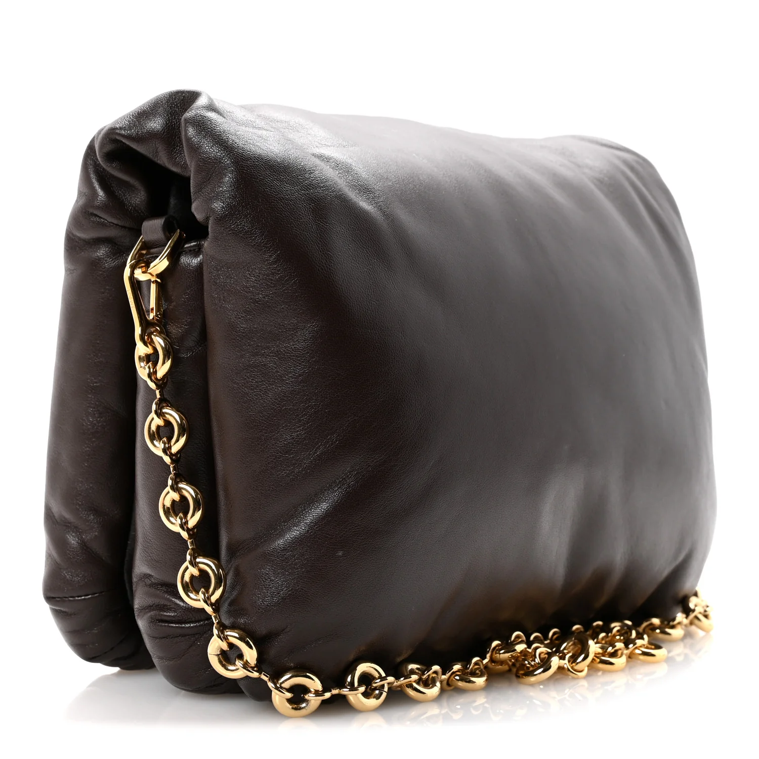 Lambskin Goya Puffer Bag Dark Chocolate - Image 3