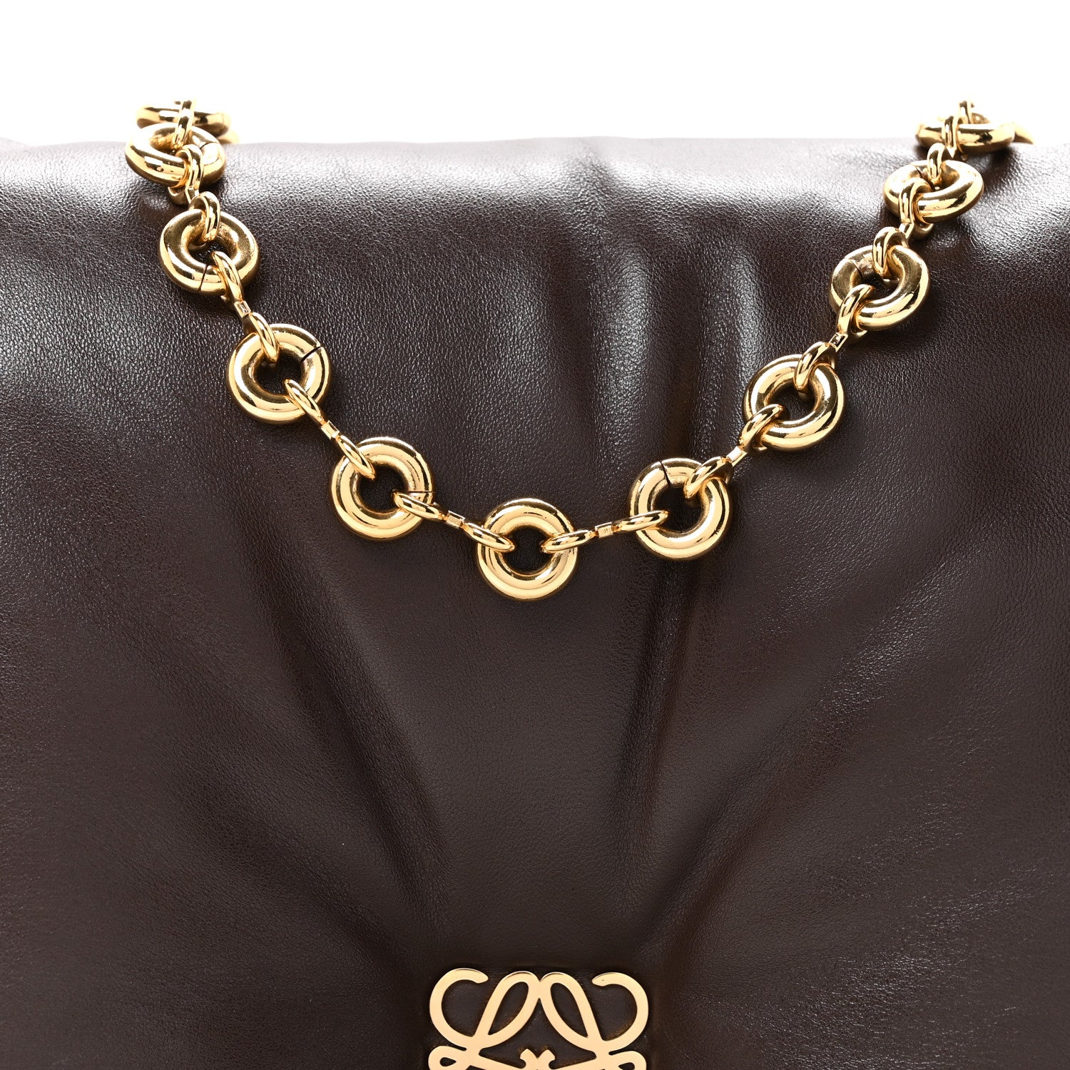 Lambskin Goya Puffer Bag Dark Chocolate - Image 8