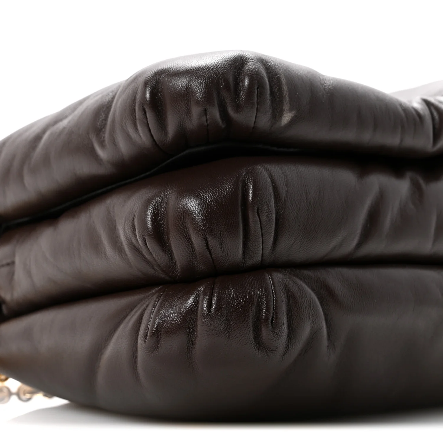 Lambskin Goya Puffer Bag Dark Chocolate - Image 9
