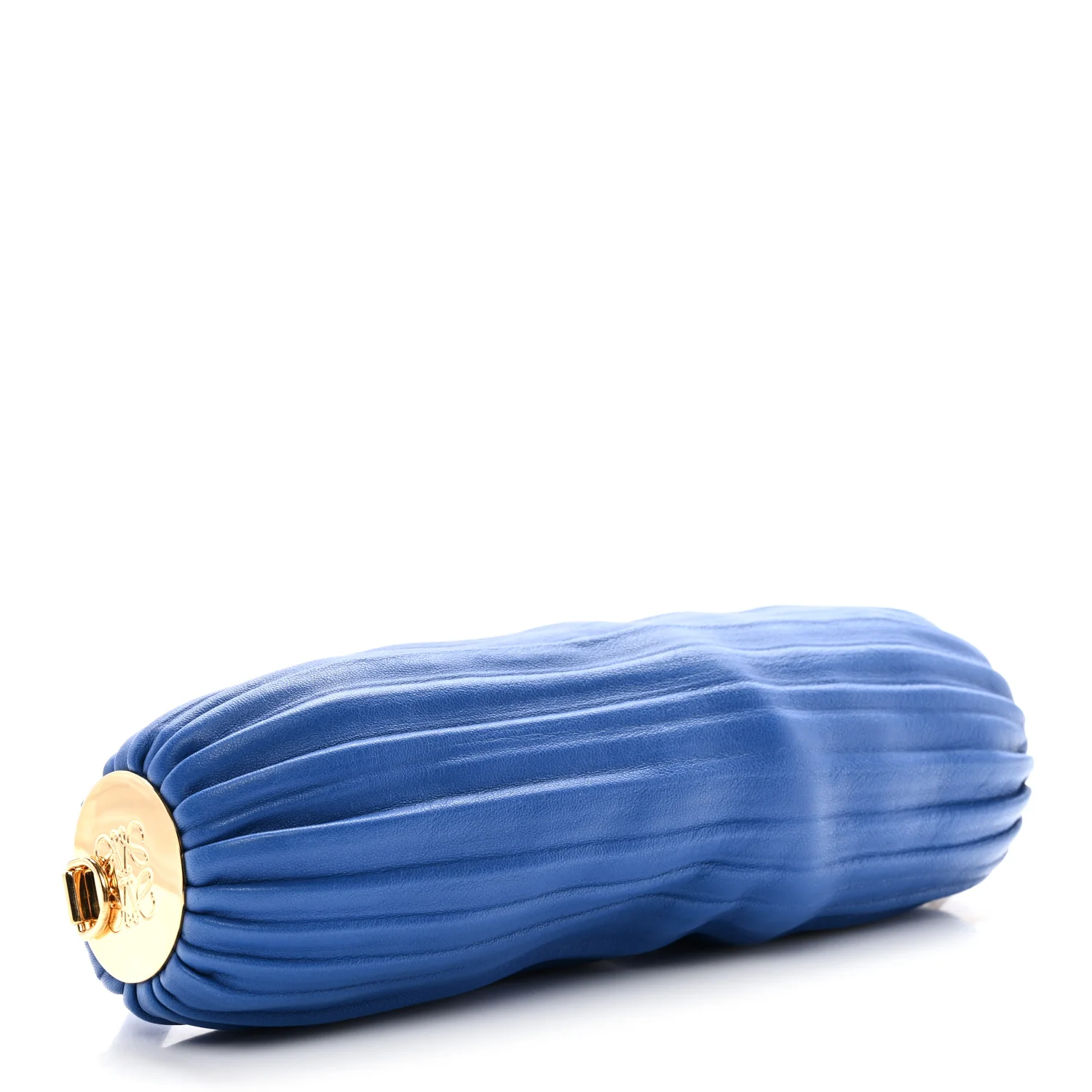 Lambskin Pleated Bracelet Pouch Shoulder Bag Royal Blue - Image 4