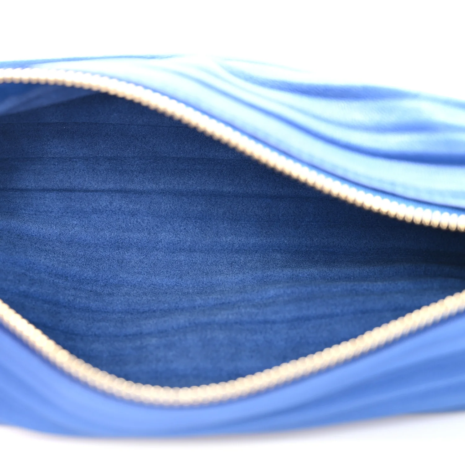 Lambskin Pleated Bracelet Pouch Shoulder Bag Royal Blue - Image 5