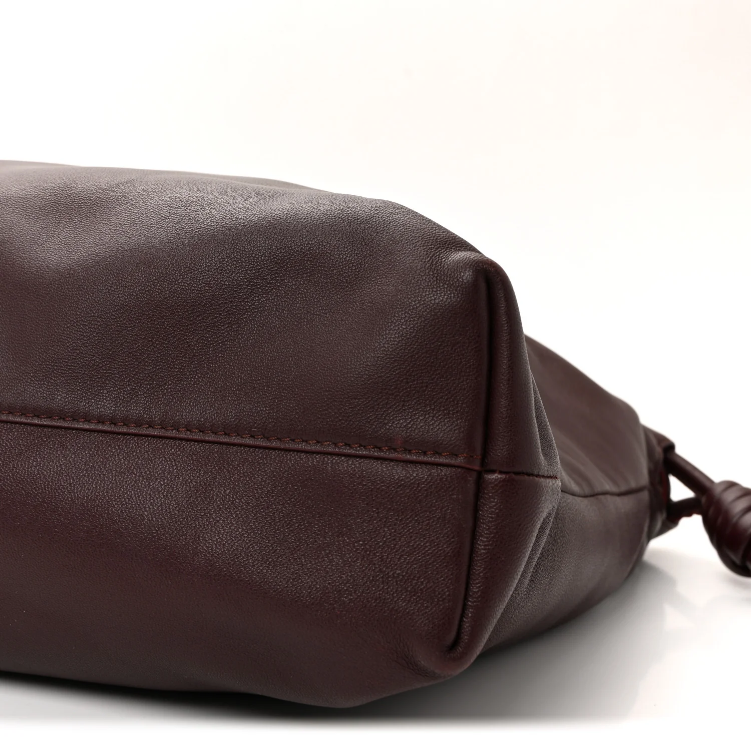 Mellow Nappa Donut Chain Large Flamenco Knot Clutch Dark Burgundy - Image 10