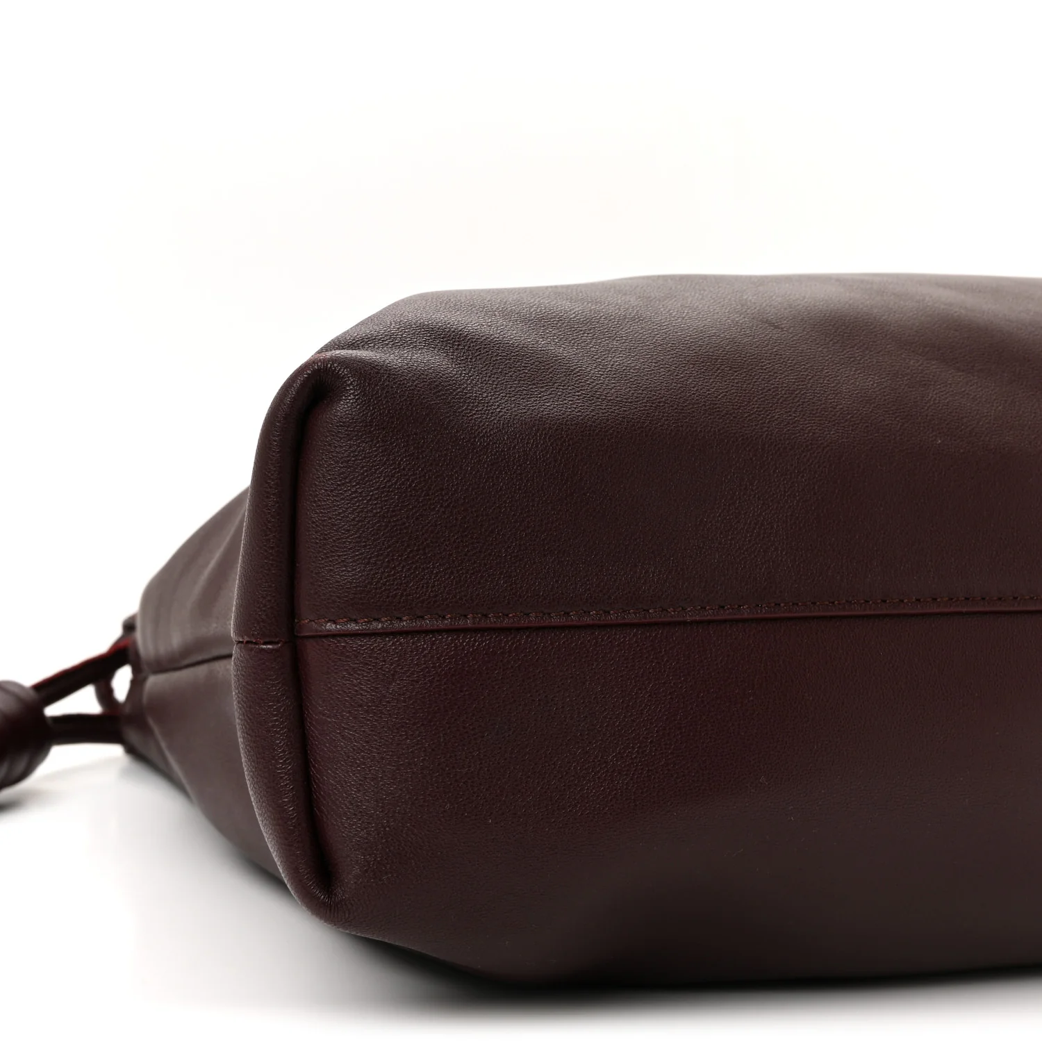 Mellow Nappa Donut Chain Large Flamenco Knot Clutch Dark Burgundy - Image 9