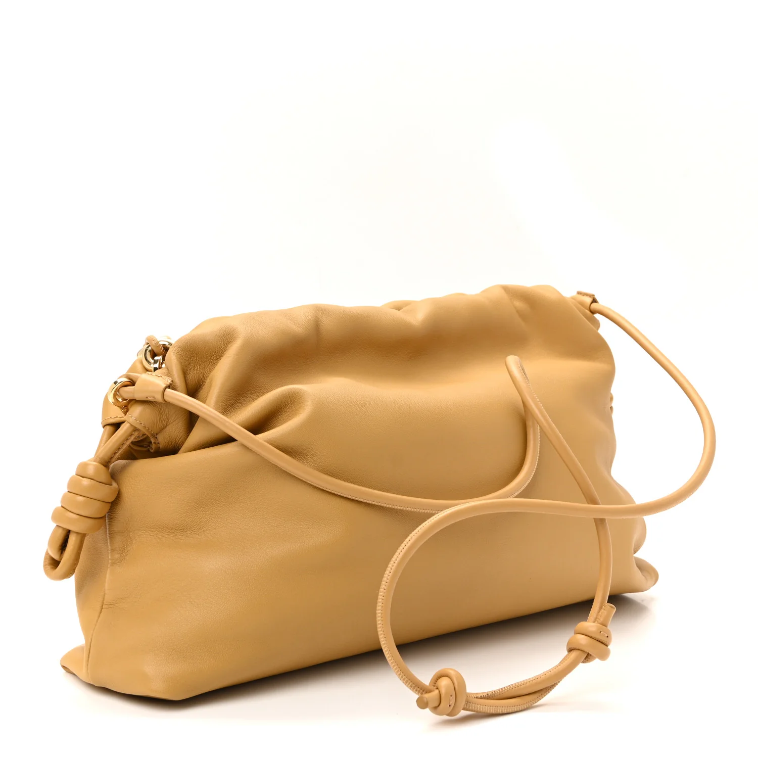 Mellow Nappa Donut Chain Large Flamenco Knot Clutch Sahara - Image 3