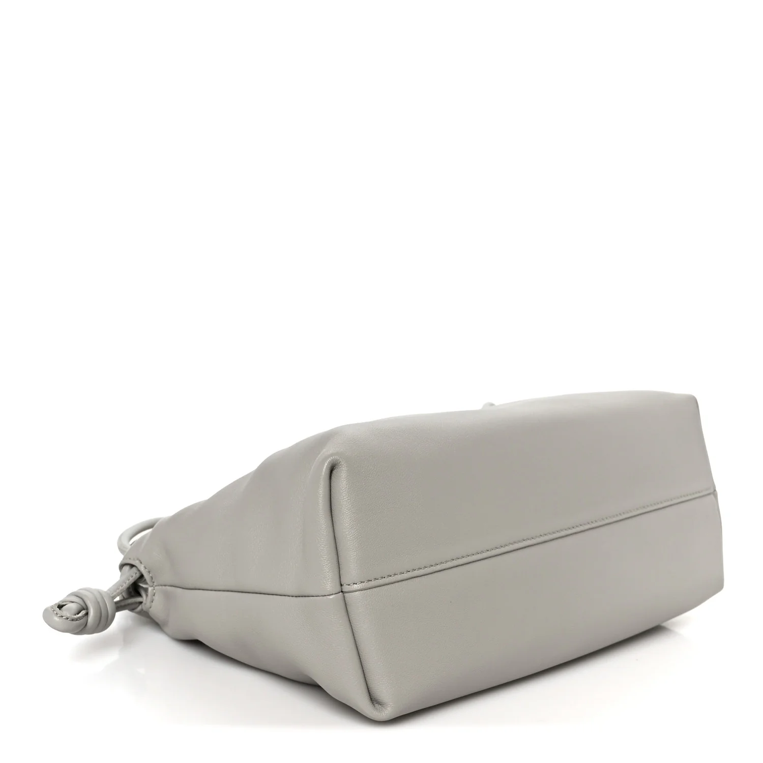 Mellow Nappa Donut Chain Medium Flamenco Knot Clutch Shell Grey - Image 4