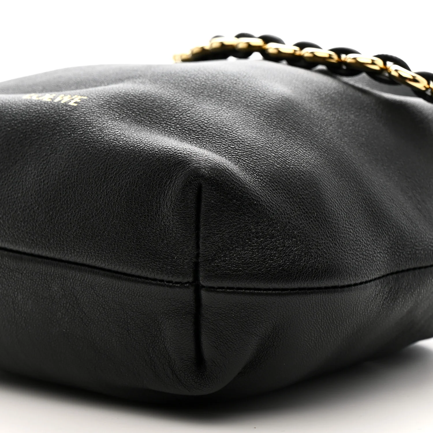 Mellow Nappa Donut Chain Mini Flamenco Knot Clutch Black - Image 10