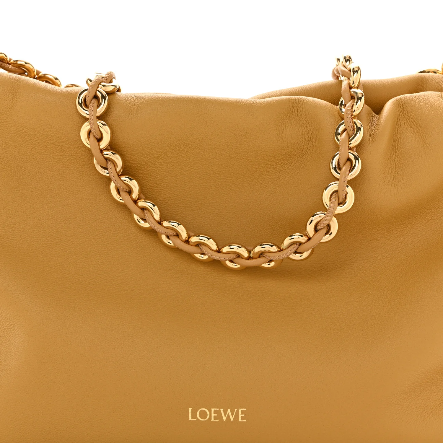 Mellow Nappa Donut Medium Chain Flamenco Knot Clutch Sahara - Image 8