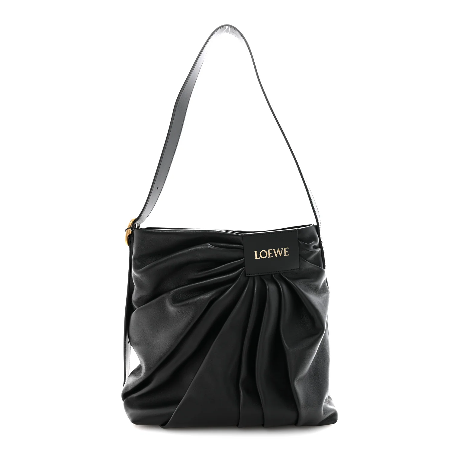 Mellow Nappa Draped Tote Black