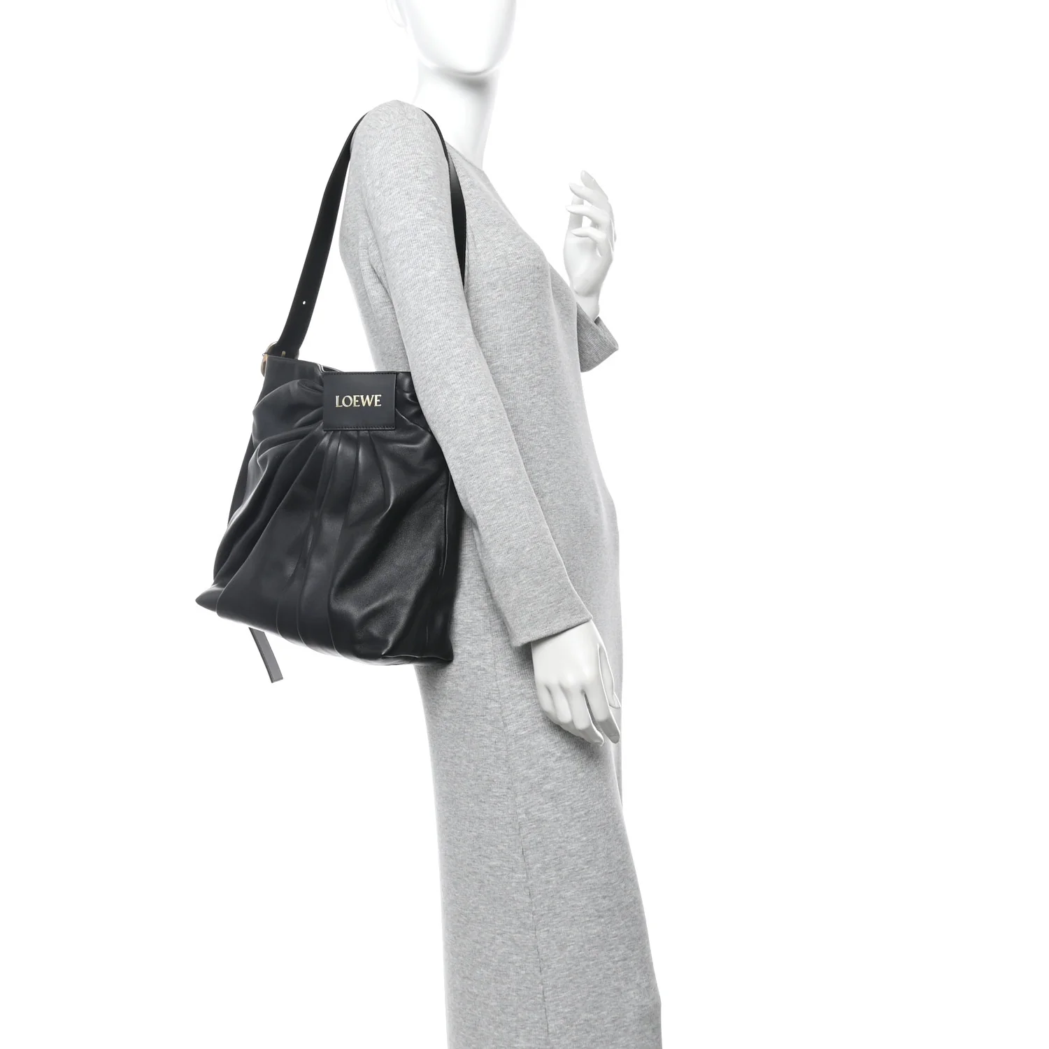 Mellow Nappa Draped Tote Black - Image 2