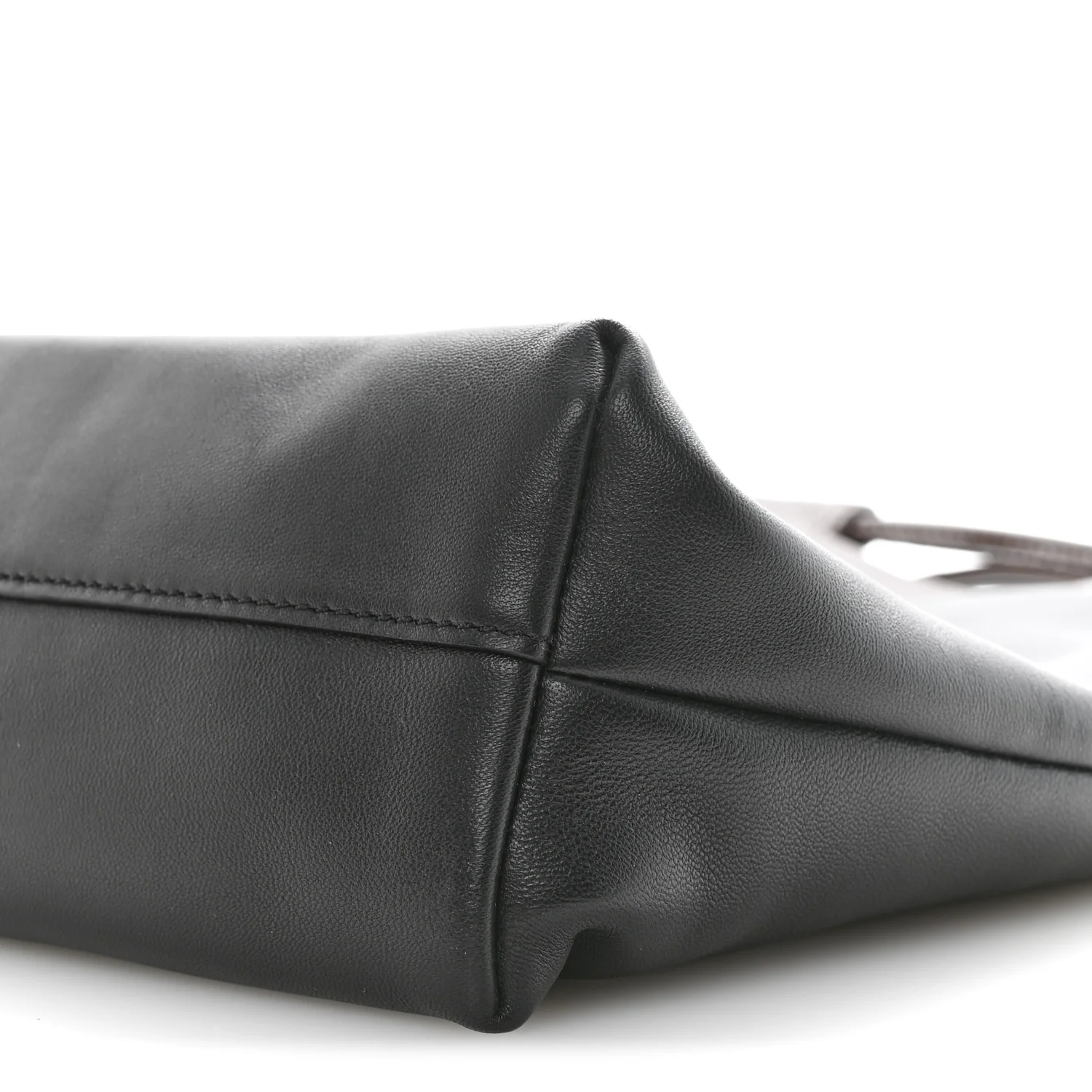 Mellow Nappa Lambskin Flamenco Tote Bag Black Dark Chestnut - Image 10