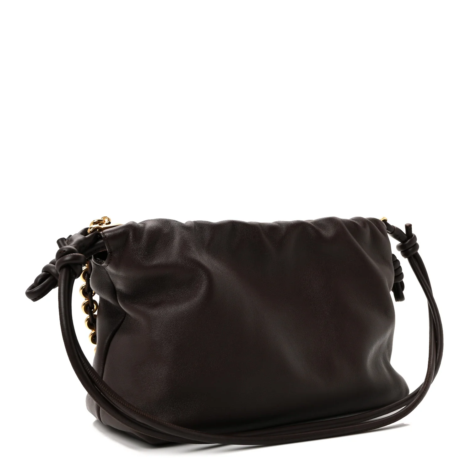 Mellow Nappa Medium Donut Chain Flamenco Knot Clutch Dark Burgundy - Image 3