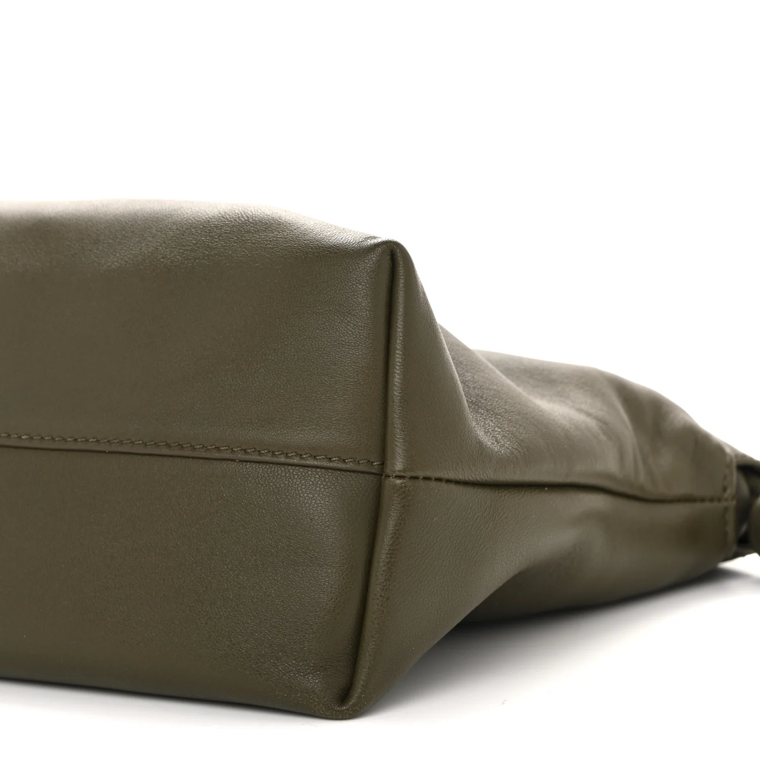 Mellow Nappa Medium Donut Chain Flamenco Knot Clutch Dark Khaki - Image 10