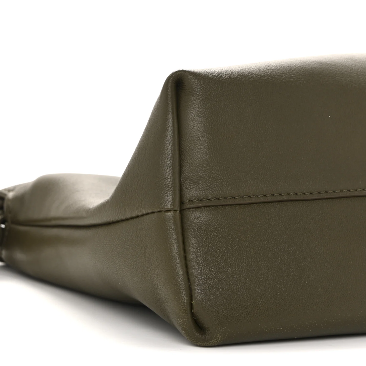 Mellow Nappa Medium Donut Chain Flamenco Knot Clutch Dark Khaki - Image 9