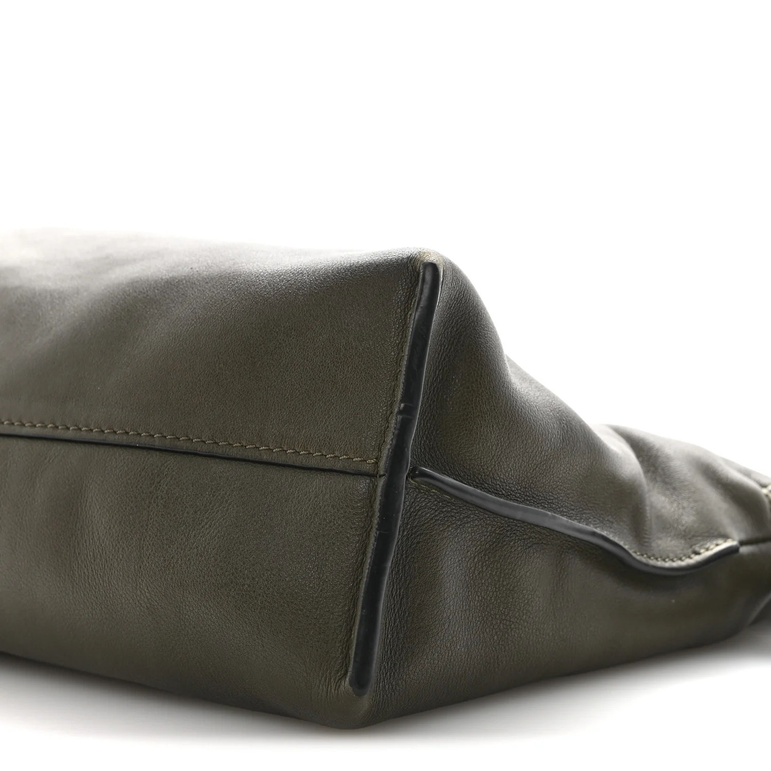 Mellow Nappa Medium Donut Chain Flamenco Knot Clutch Dark Khaki - Image 10