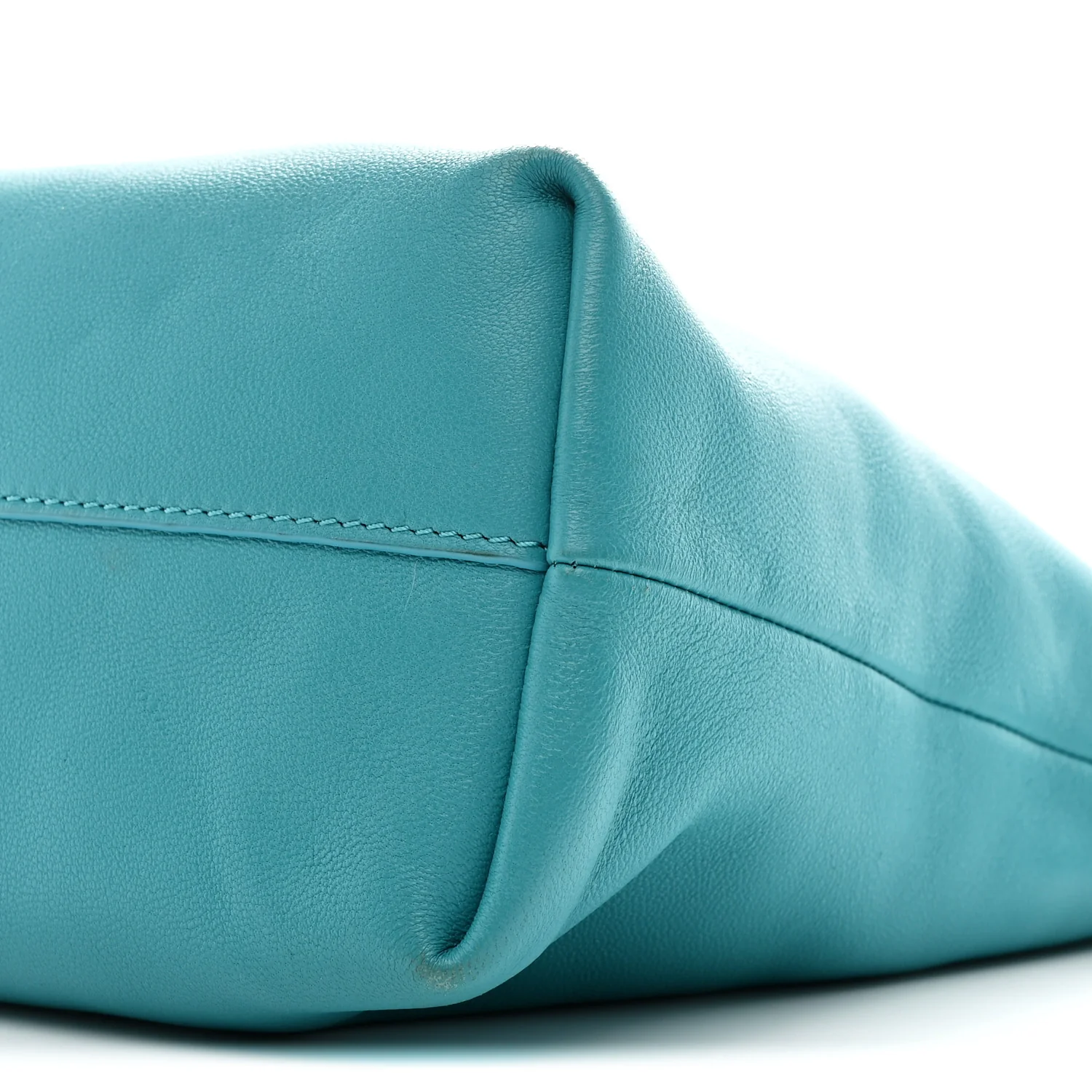 Mellow Nappa Medium Donut Chain Flamenco Knot Clutch Deep Turquoise - Image 10