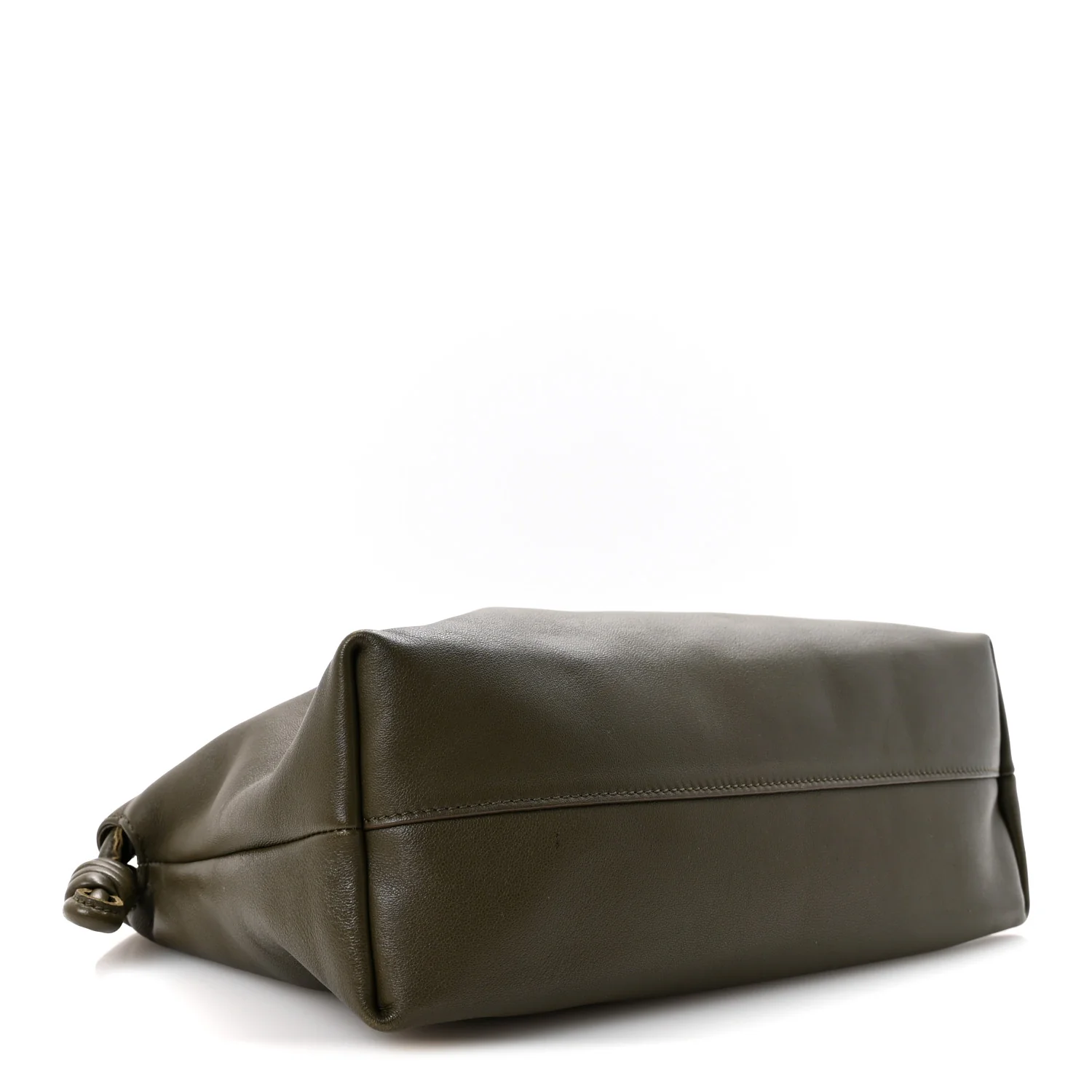 Mellow Nappa Medium Donut Chain Flamenco Knot Clutch Khaki Green - Image 4