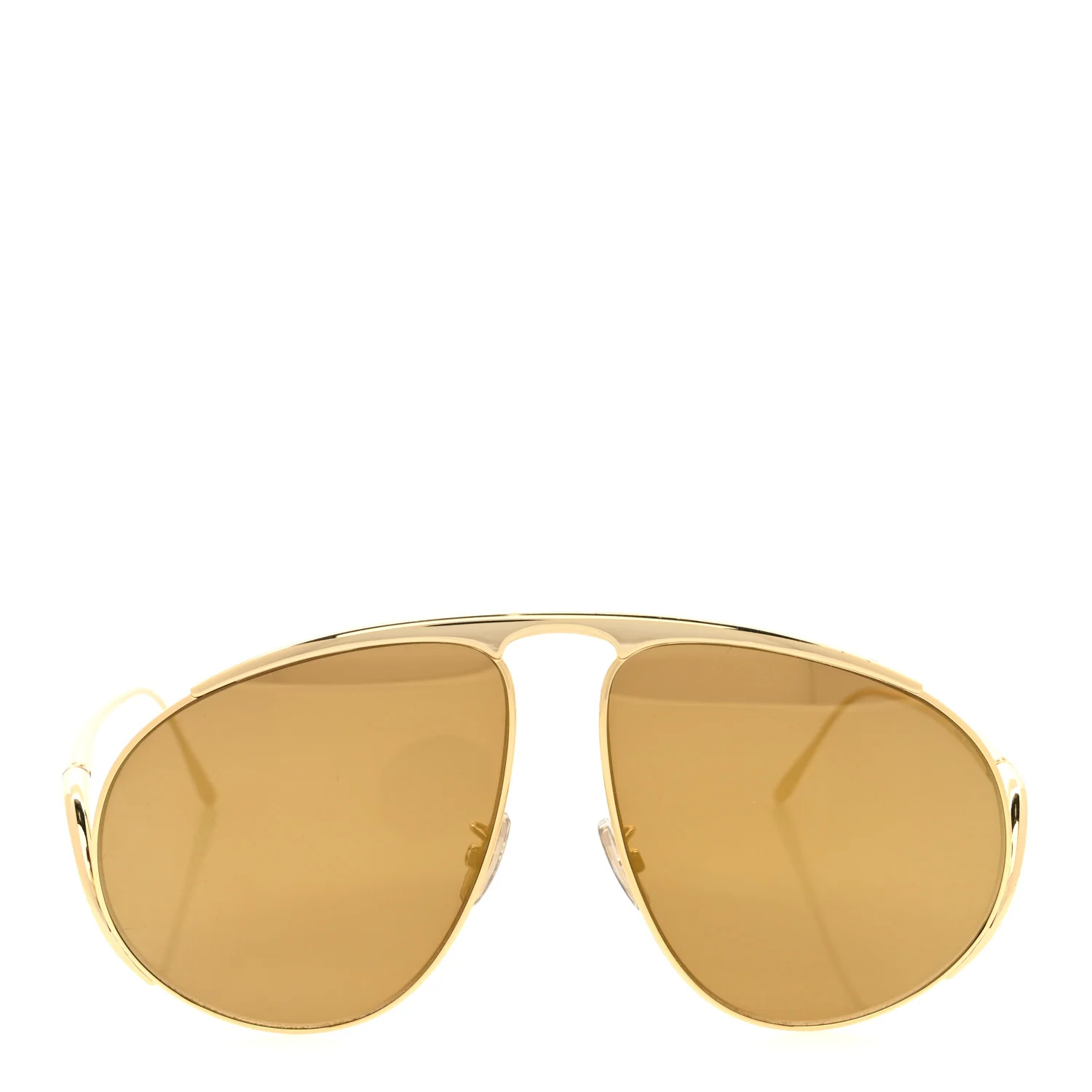 Metal Hillock Aviator Oversized Sunglasses LW40180U Gold - Image 2