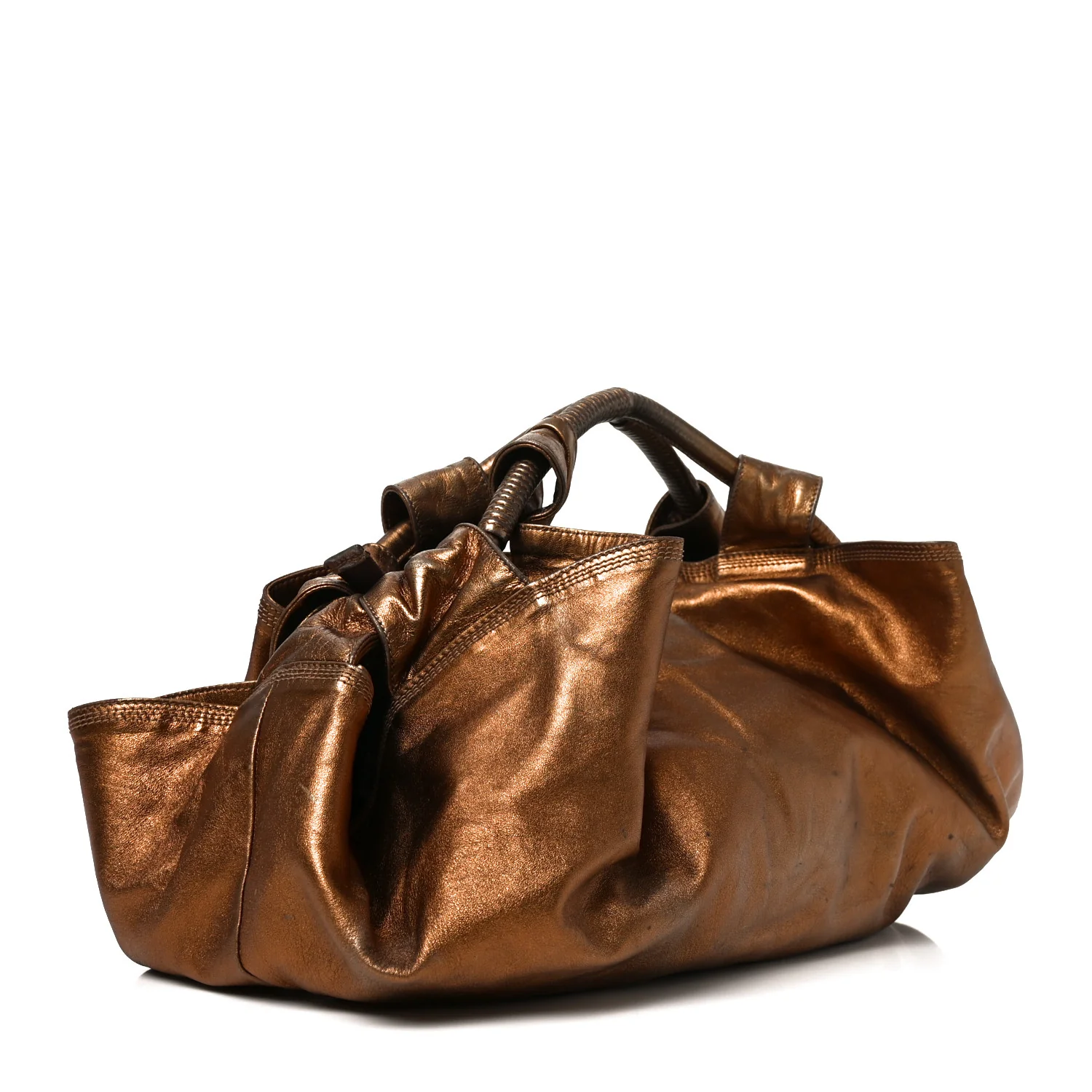 Metallic Nappa Aire Shoulder Bag Bronce - Image 2