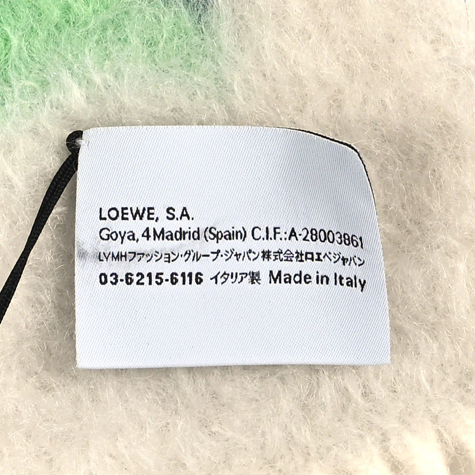 Mohair Wool Logo Scarf White Multicolor - Image 4
