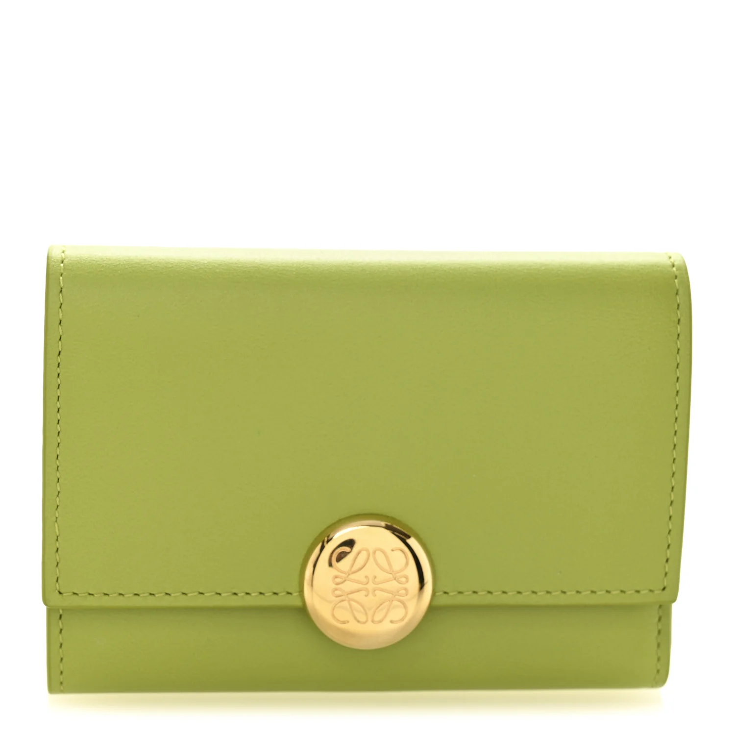 Nappa Calfskin Small Vertical Wallet Green