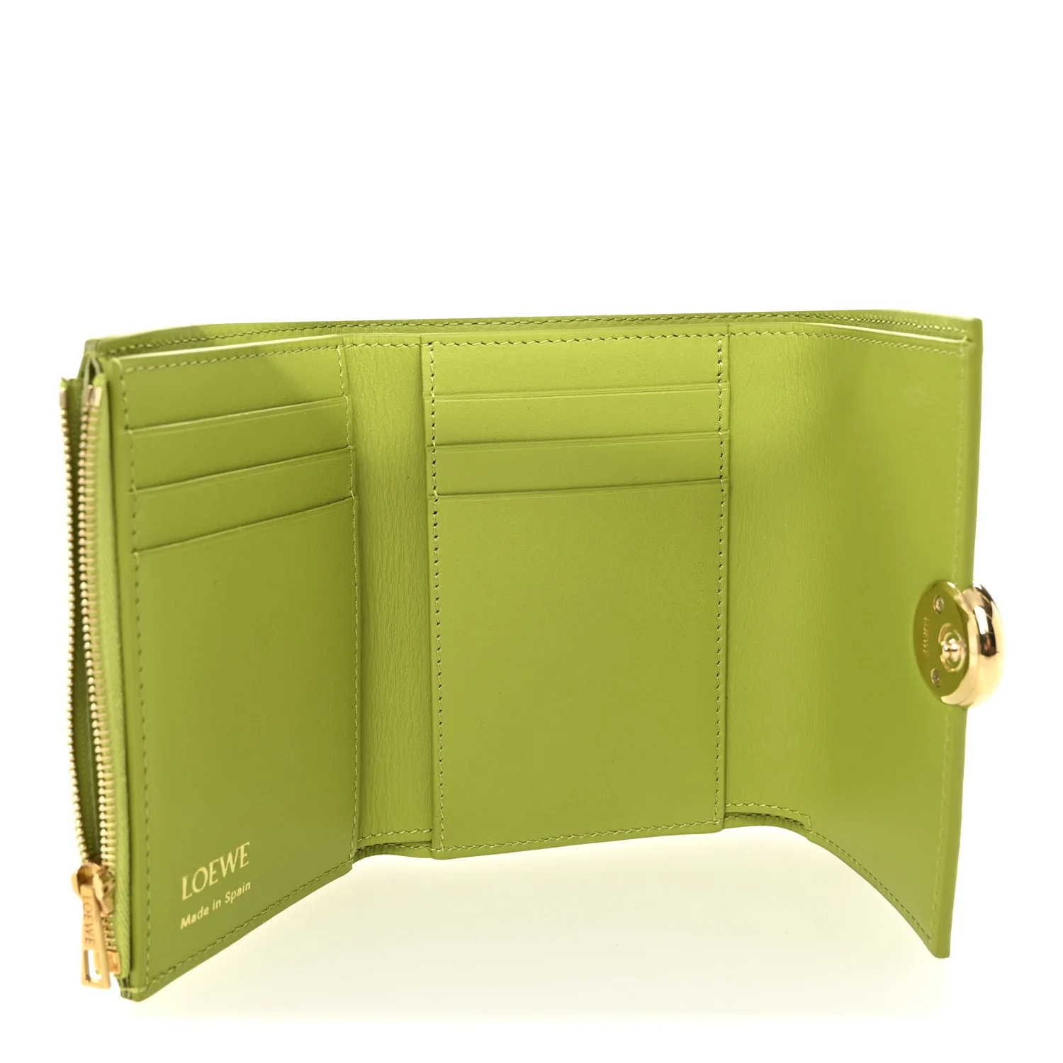 Nappa Calfskin Small Vertical Wallet Green - Image 5