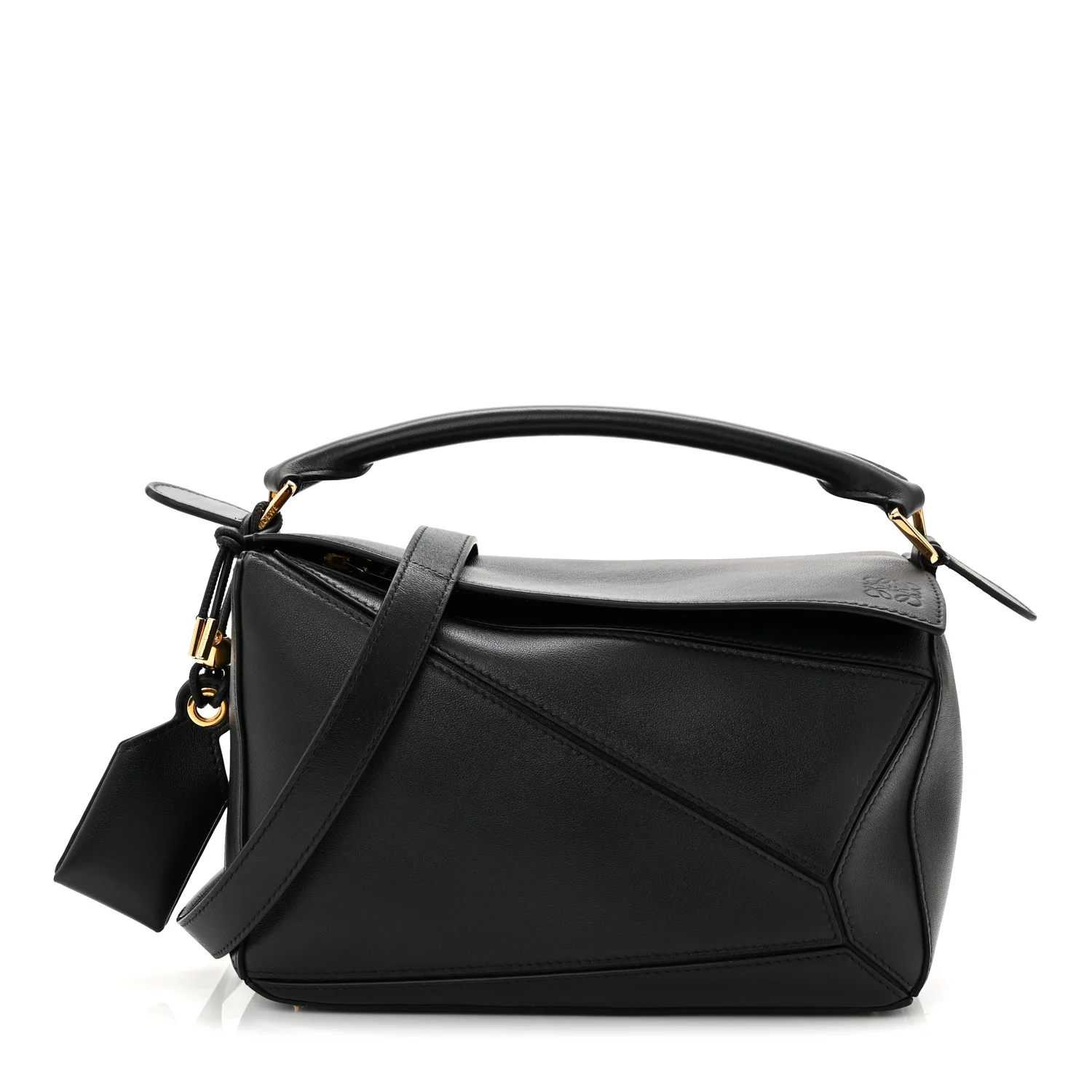 Nappa Lambskin Small Featherlight Puzzle Bag Black