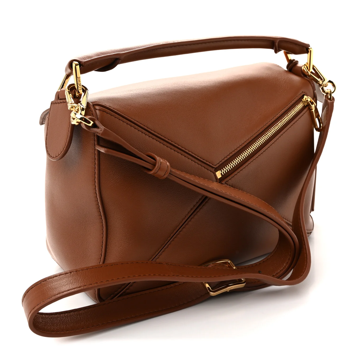 Nappa Lambskin Small Featherlight Puzzle Bag Pecan - Image 3