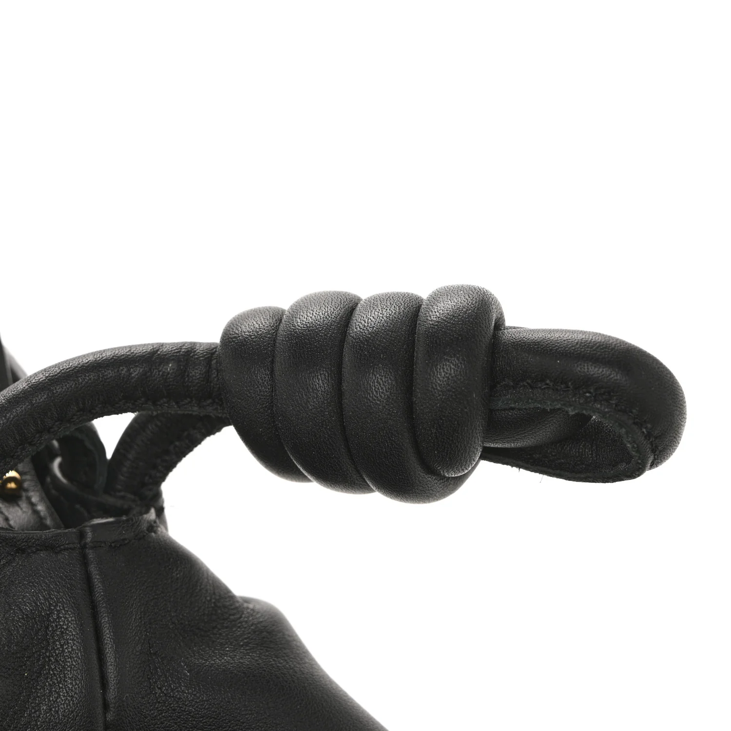 Nappa Medium Flamenco Knot Bag Black - Image 13