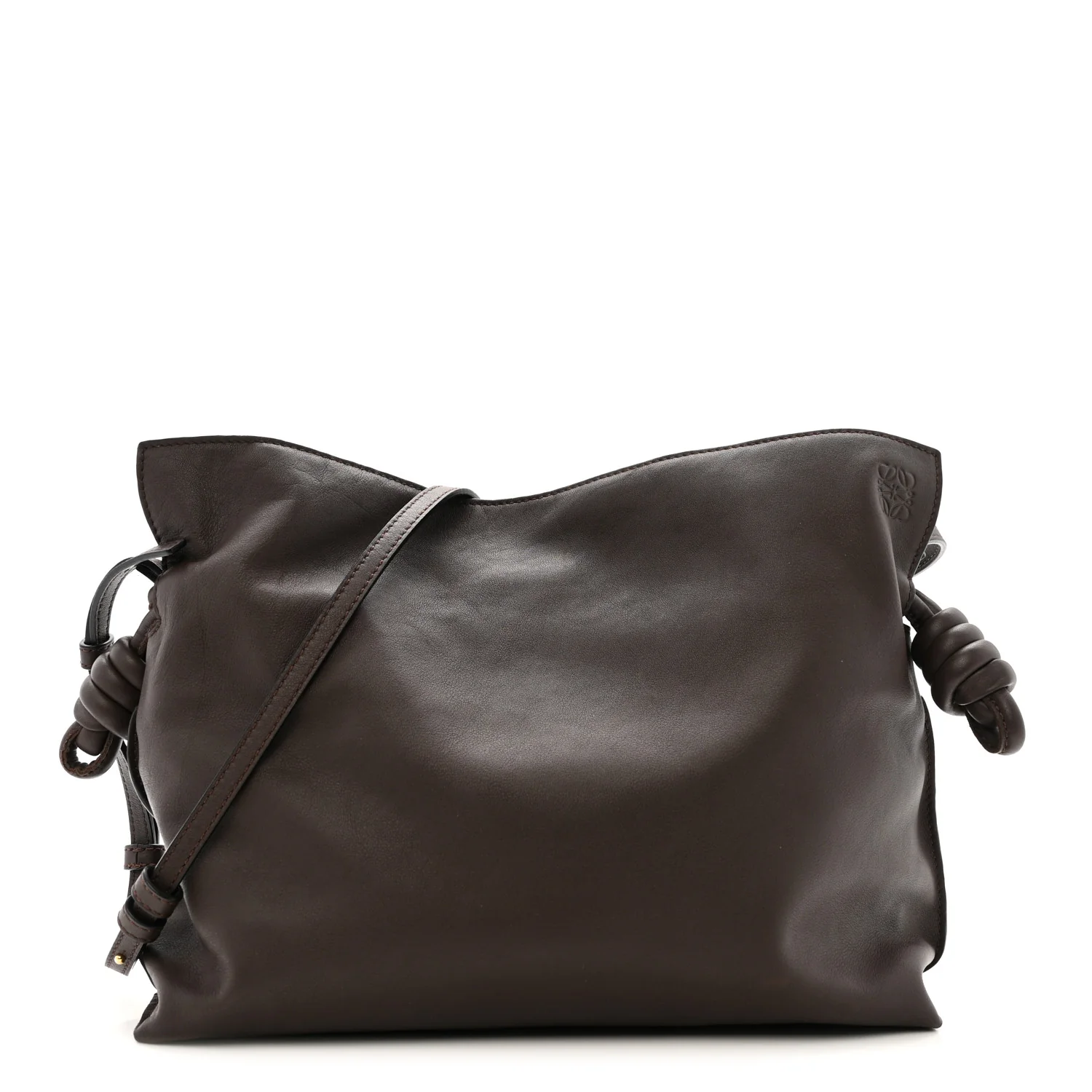 Nappa Medium Flamenco Knot Bag Chocolate
