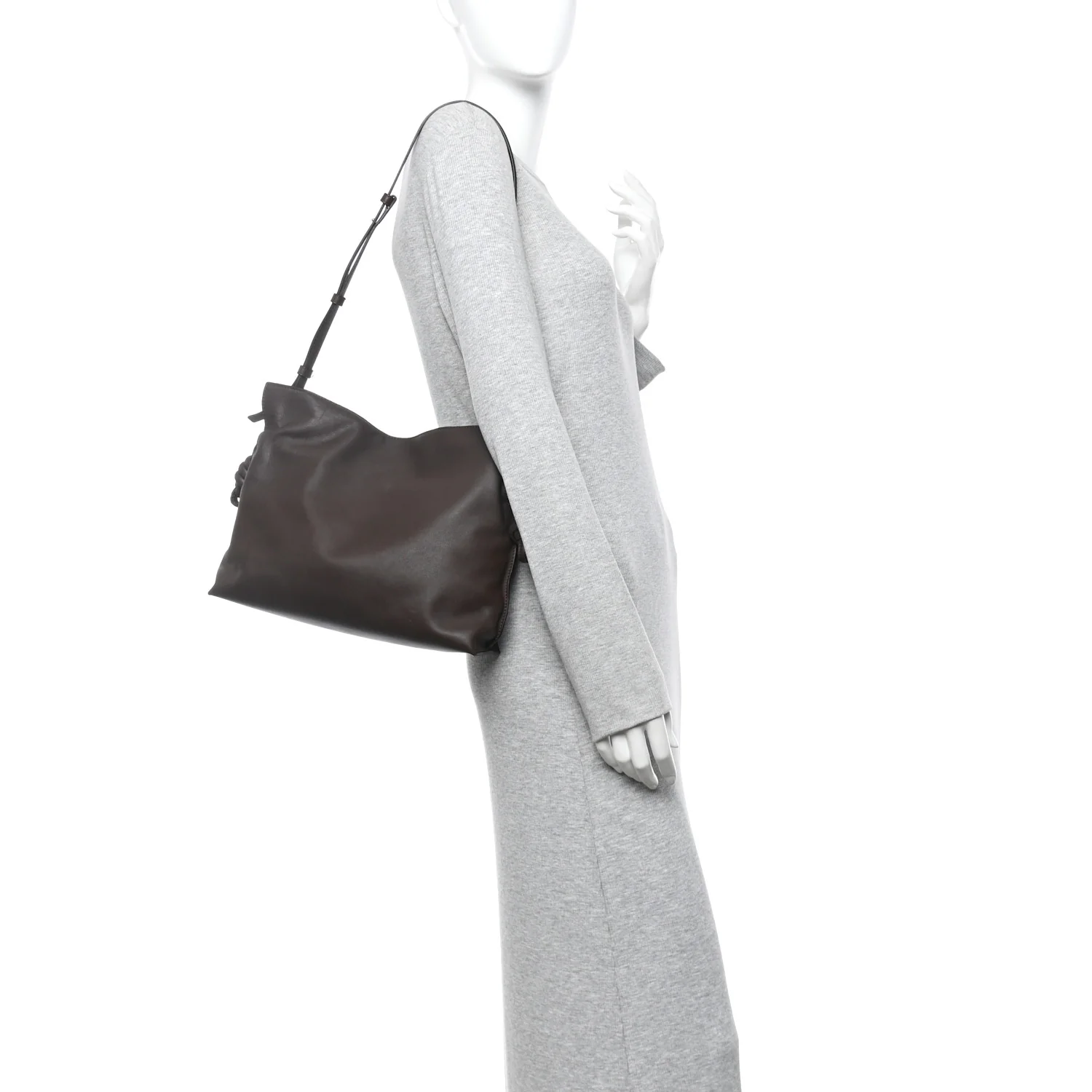 Nappa Medium Flamenco Knot Bag Chocolate - Image 2