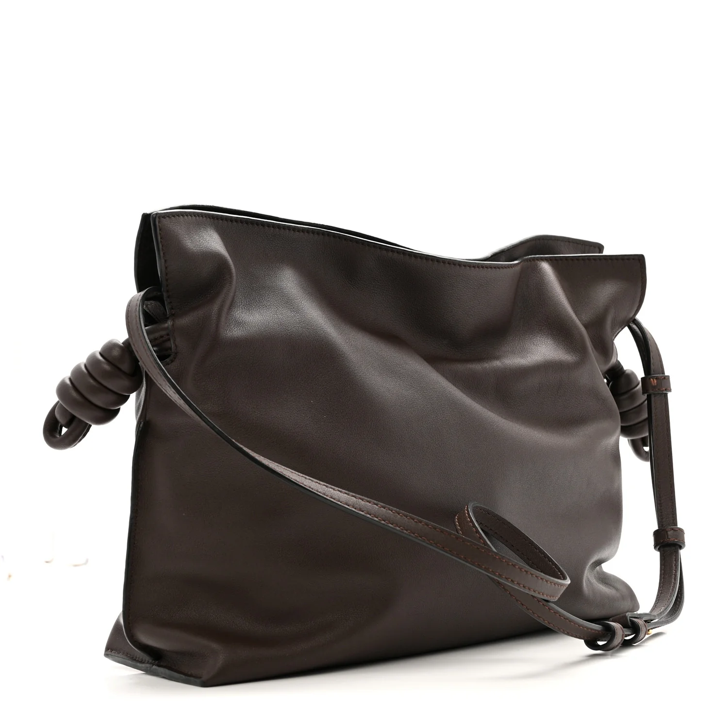 Nappa Medium Flamenco Knot Bag Chocolate - Image 3