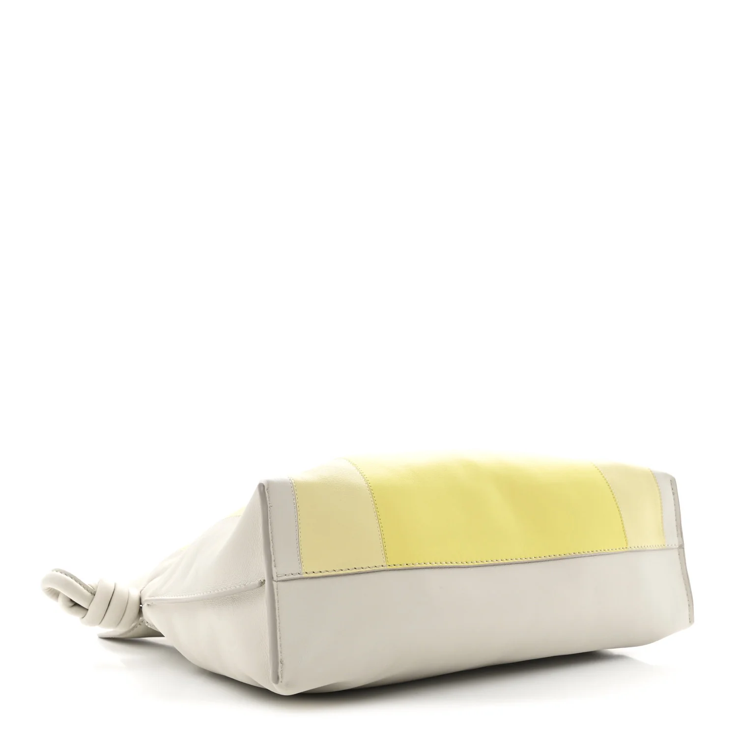 Nappa Medium Flamenco Knot Clutch Pale Grey Light Citrine - Image 4