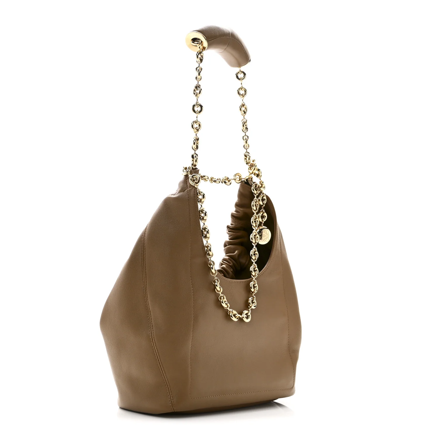 Nappa Small Squeeze Bag Oak - Image 3