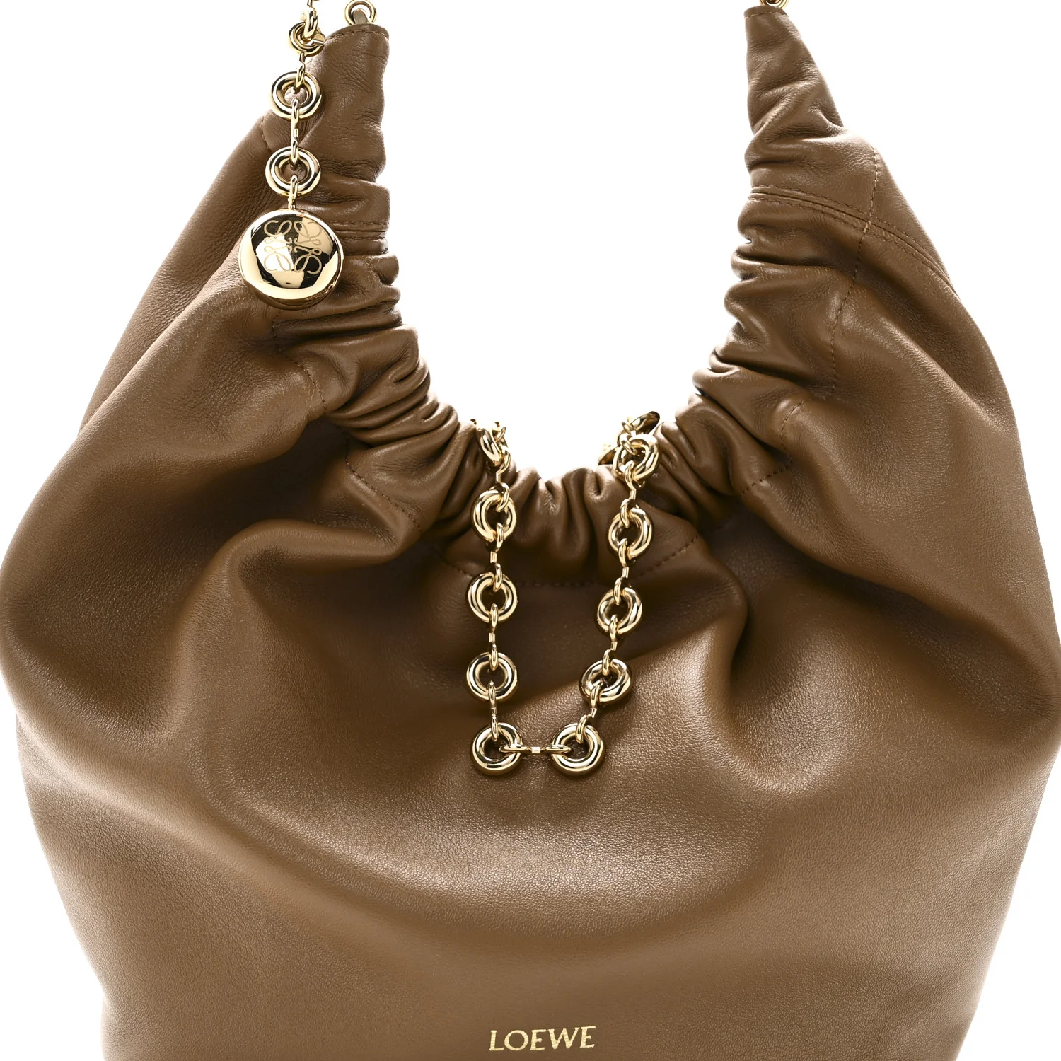 Nappa Small Squeeze Bag Oak - Image 7