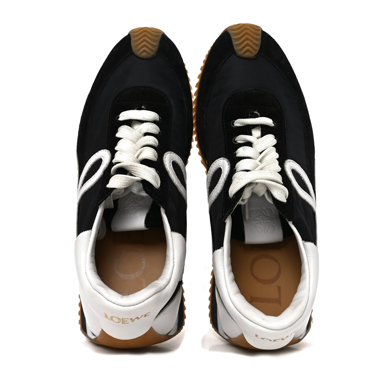 Nylon Suede Flow Runners Sneakers 38 Black - Image 2