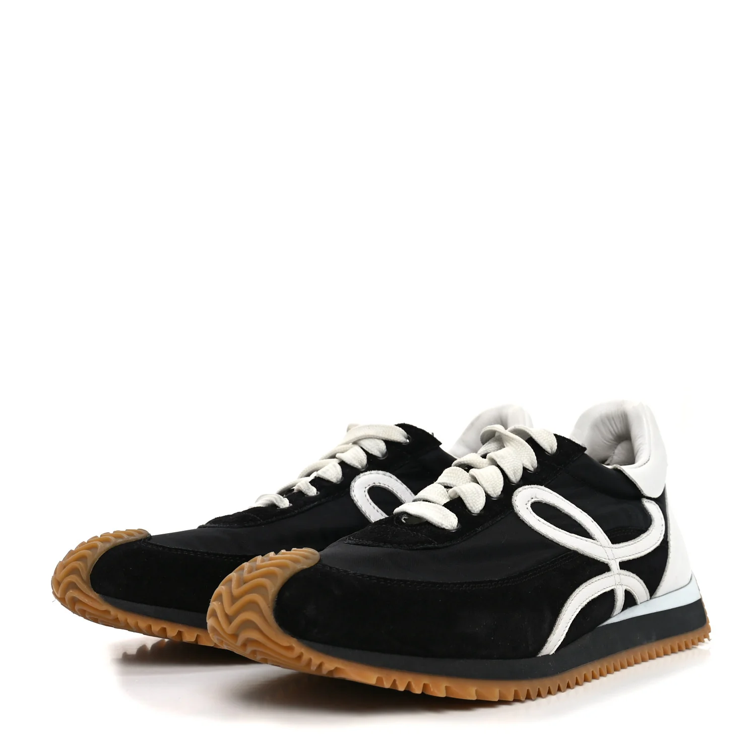Nylon Suede Flow Runners Sneakers 38 Black - Image 4