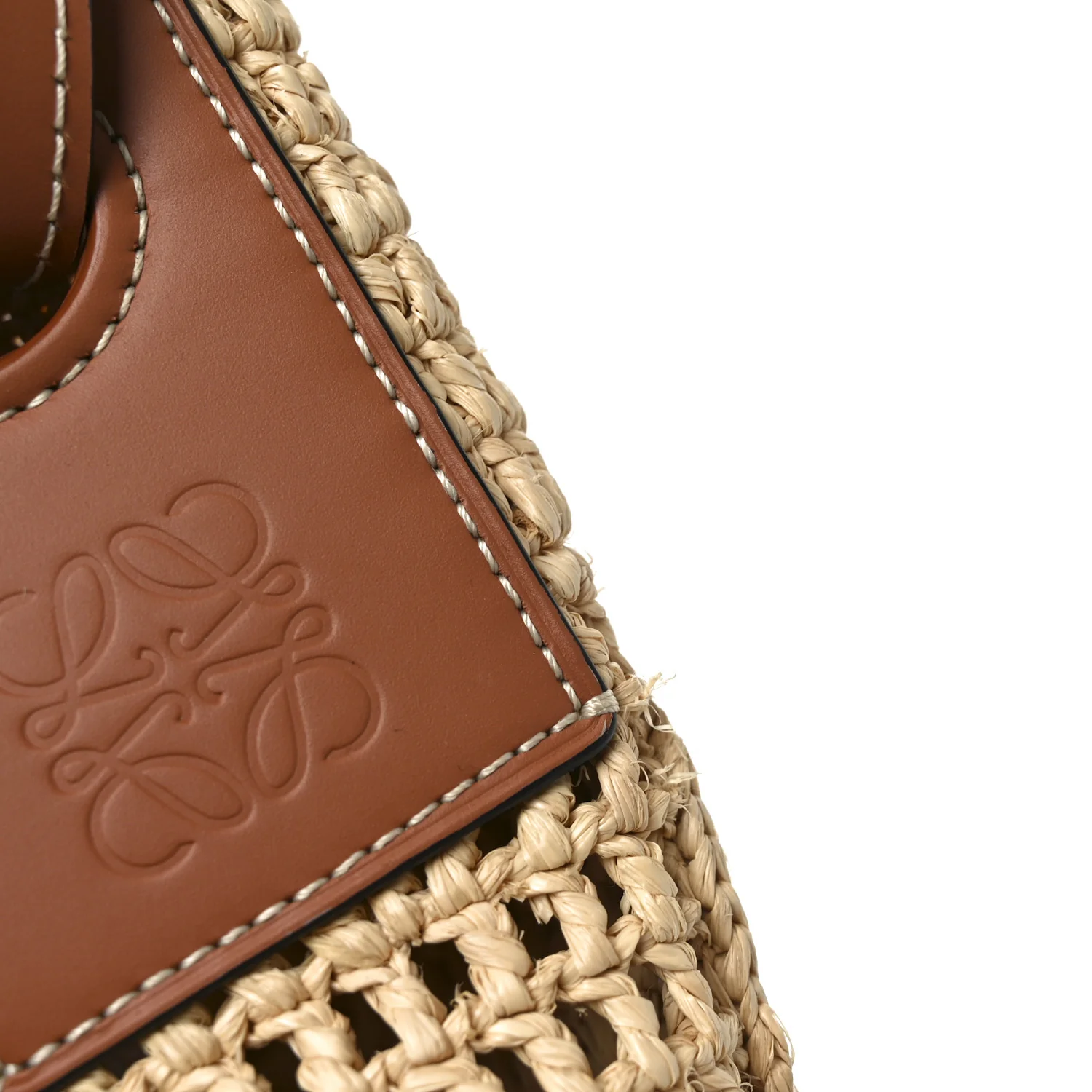 Raffia Calfskin Paulas Ibiza Balloon Ruffle Basket Tote Bag Natural Tan - Image 11