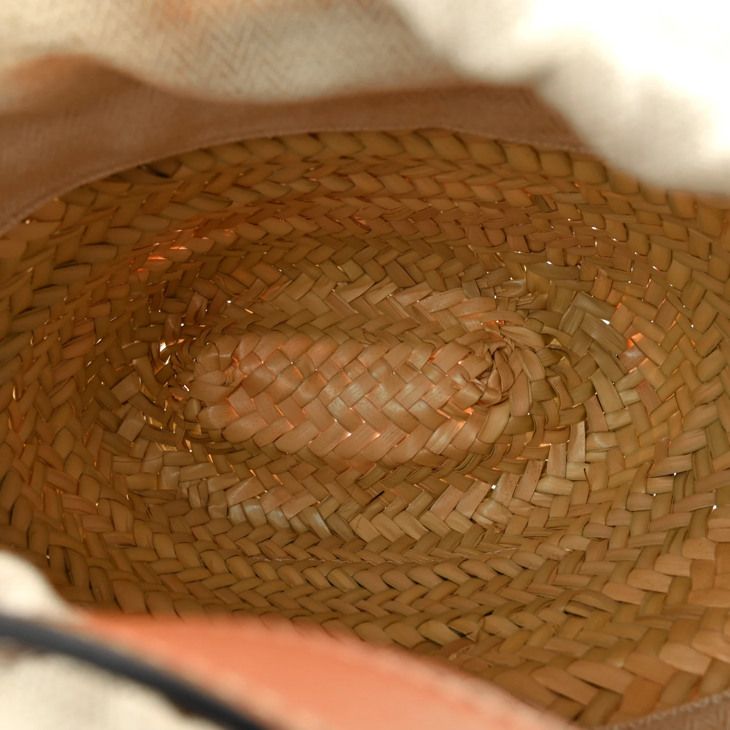 Raffia Drawstring Basket Tote Bag Natural Tan - Image 5