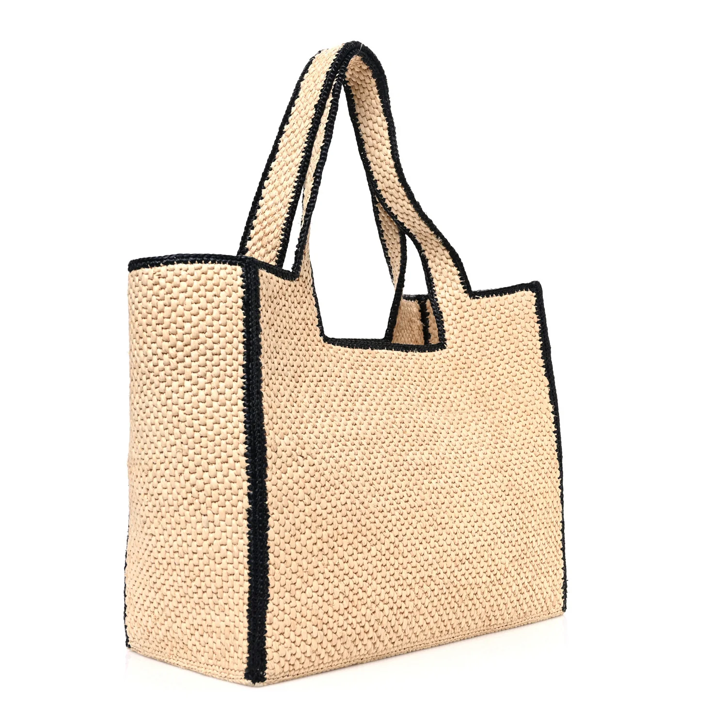 Raffia Large Paula's Ibiza Logo Tote Natural Tan - Image 3