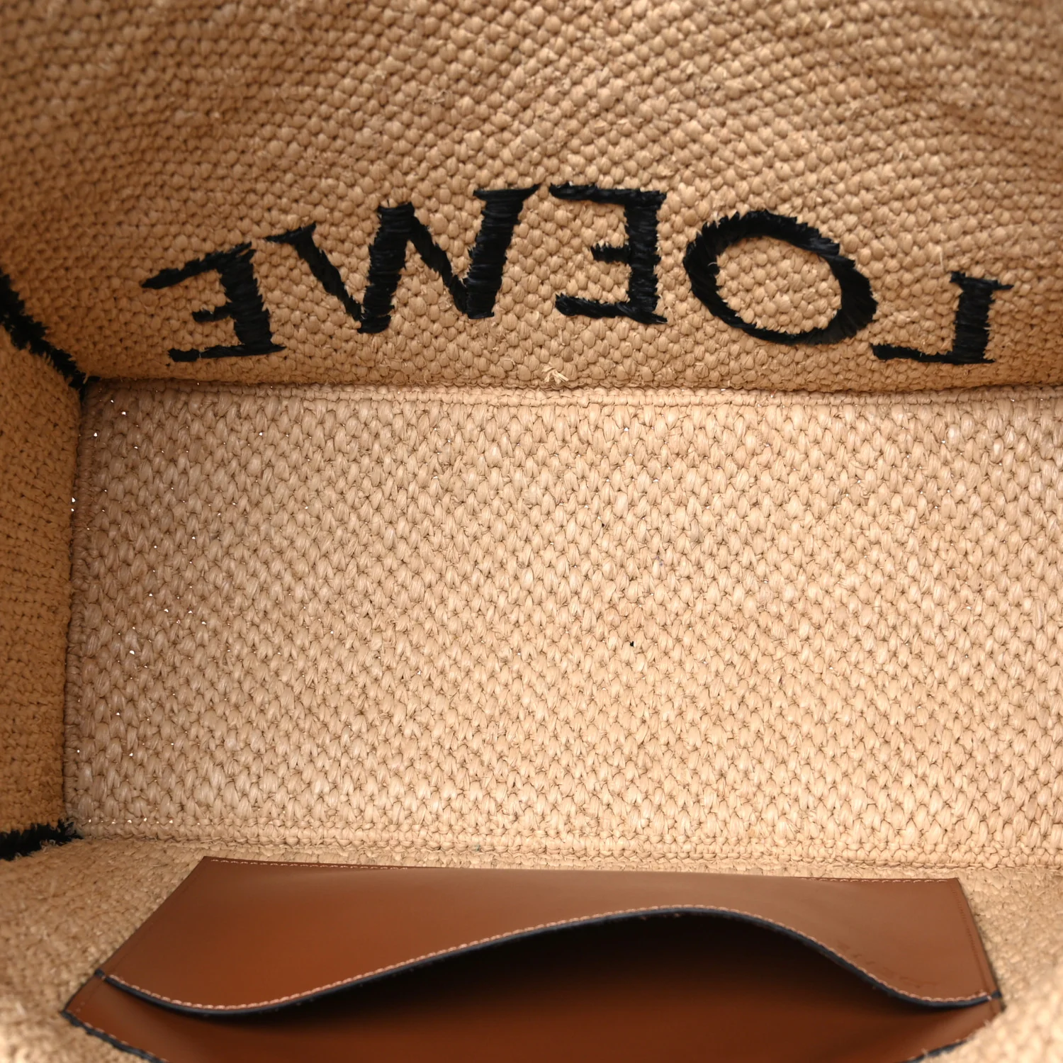 Raffia Large Paula's Ibiza Logo Tote Natural Tan - Image 5