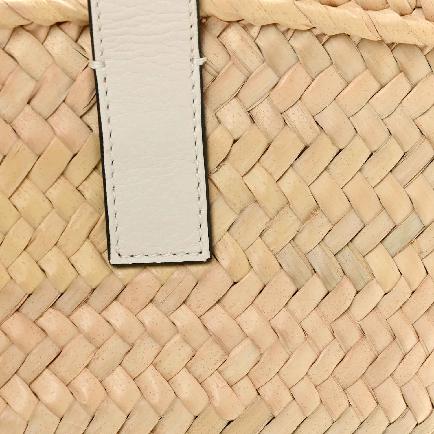 Raffia Medium Basket Tote Bag Natural White - Image 12