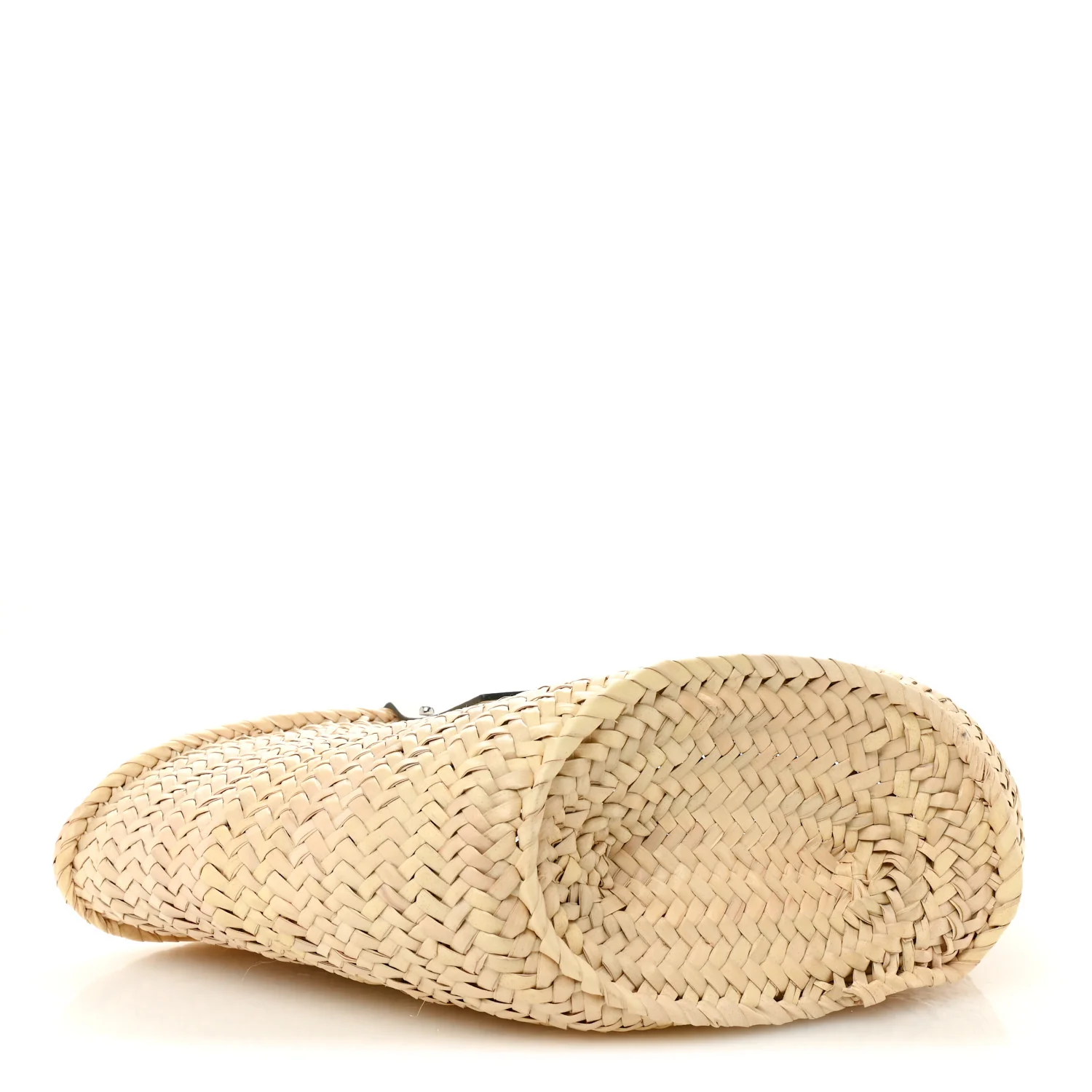 Raffia Medium Basket Tote Bag Natural White - Image 4