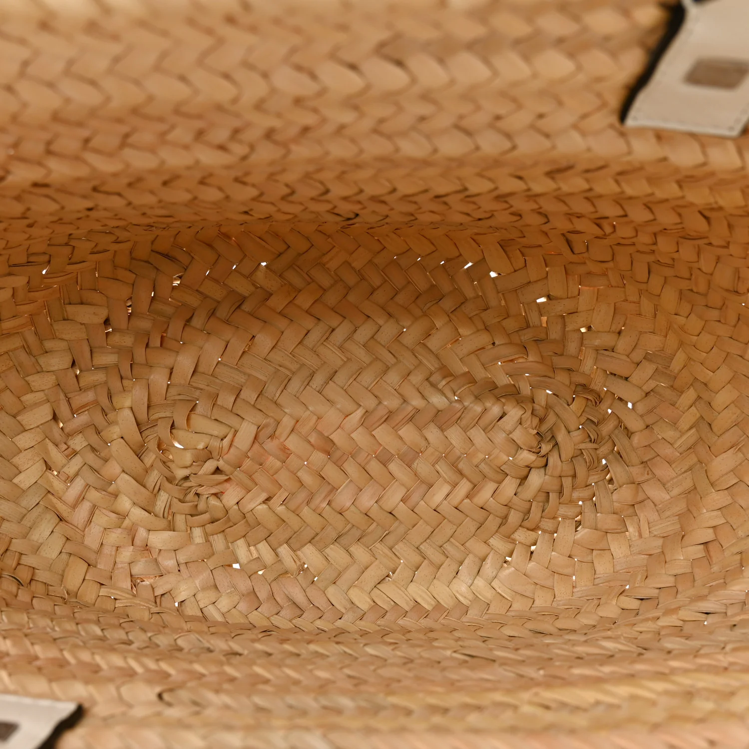 Raffia Medium Basket Tote Bag Natural White - Image 5
