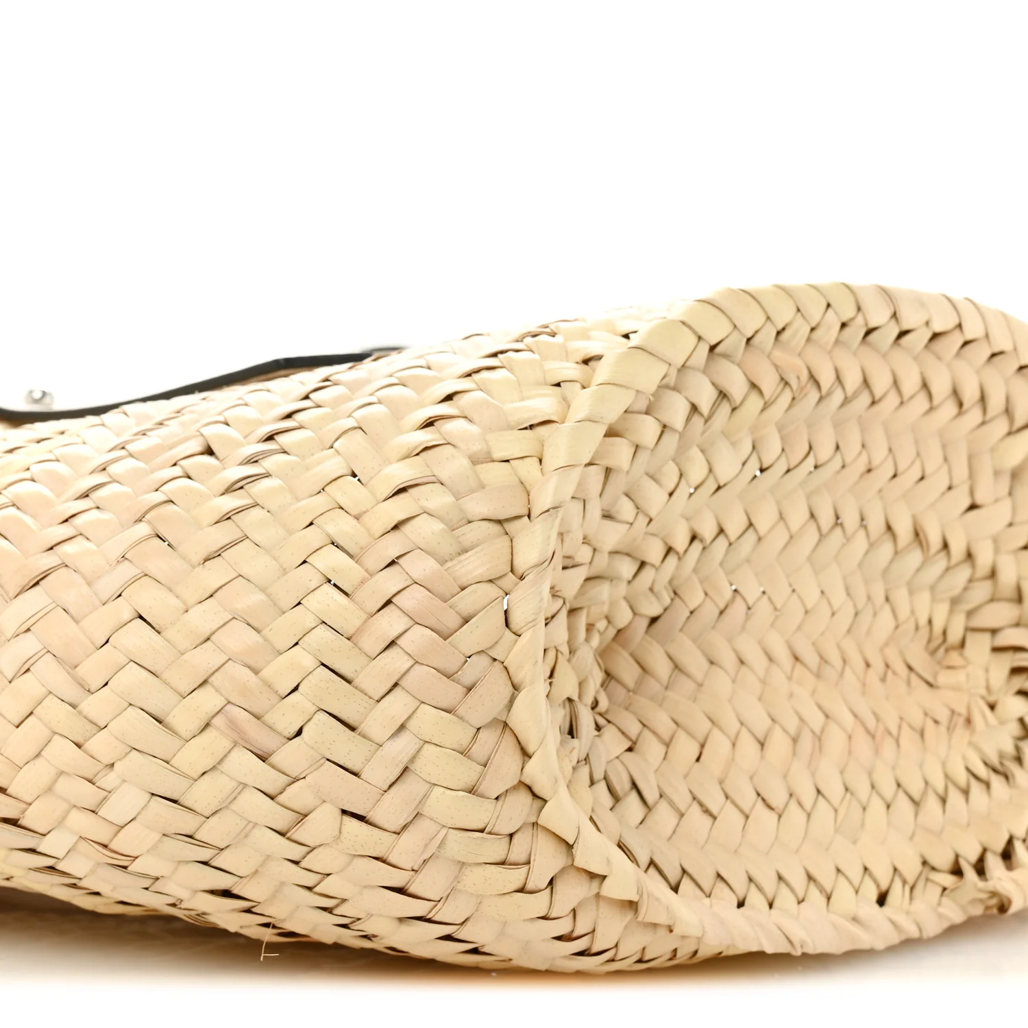 Raffia Medium Basket Tote Bag Natural White - Image 9