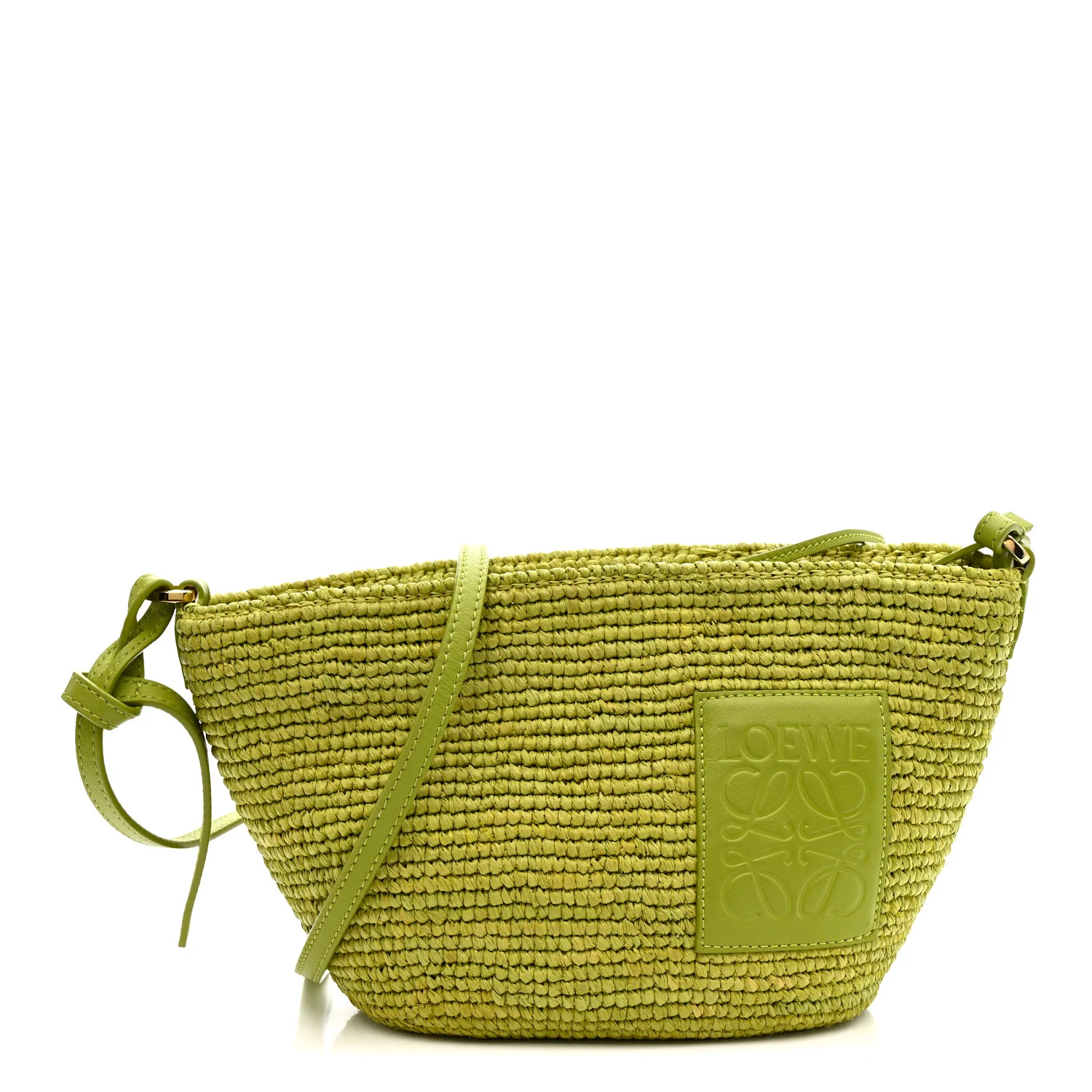 Raffia Mini Slit Tote Bag Meadow Green