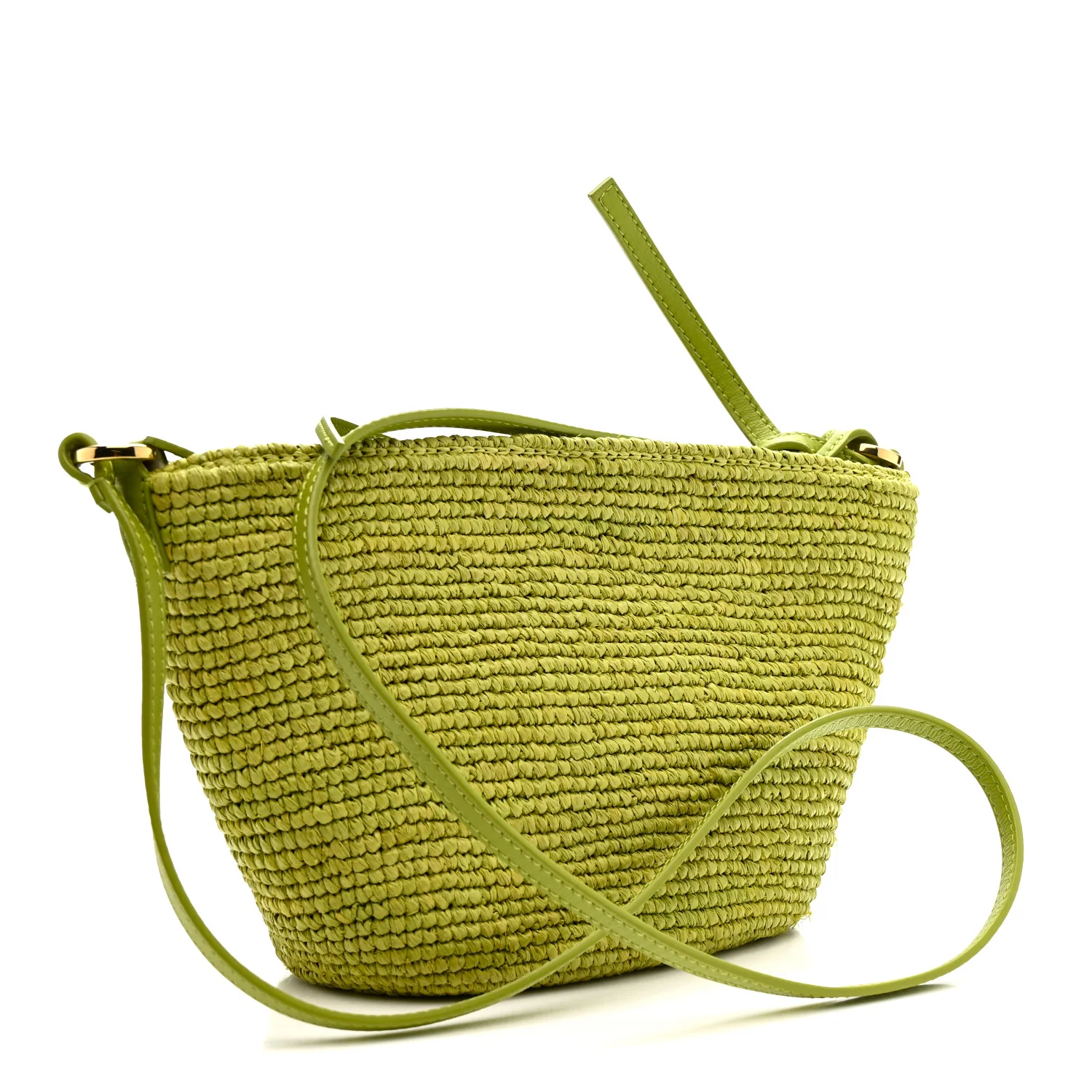 Raffia Mini Slit Tote Bag Meadow Green - Image 3