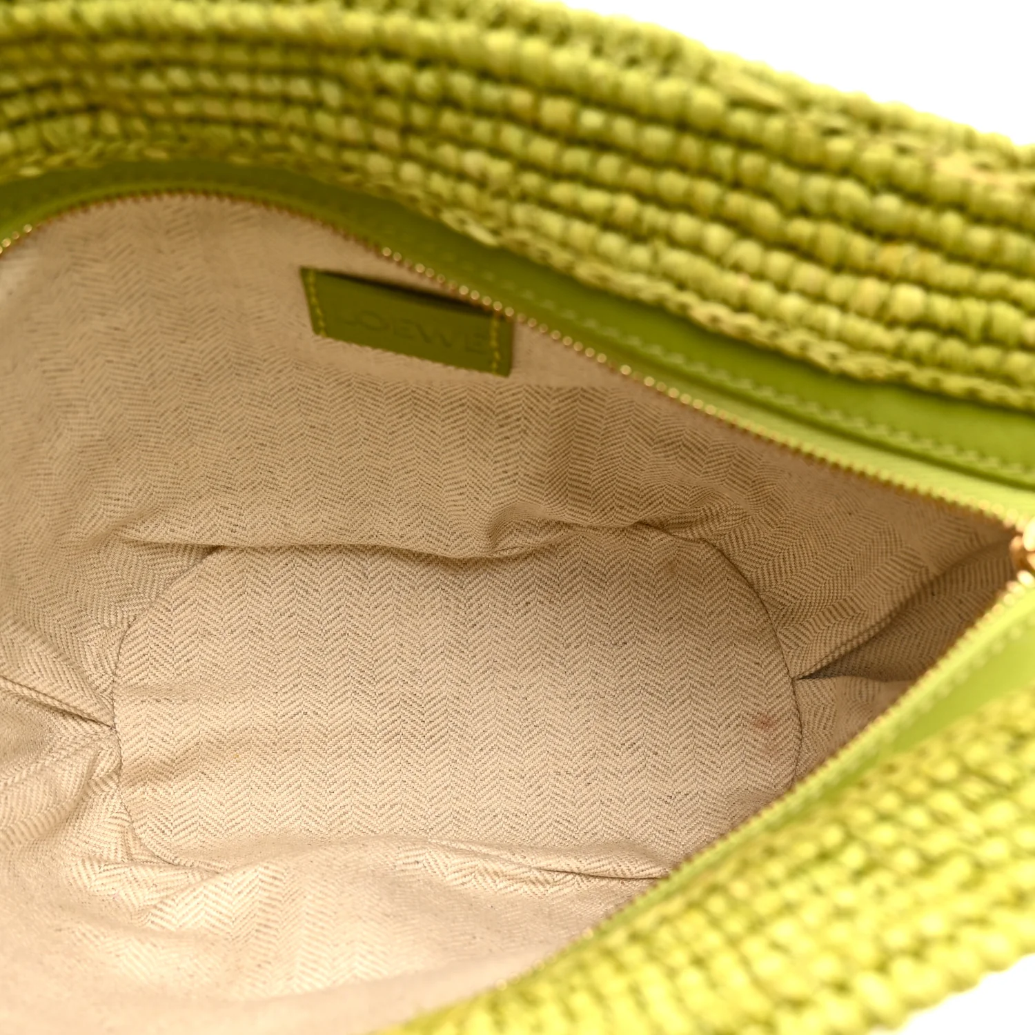 Raffia Mini Slit Tote Bag Meadow Green - Image 5