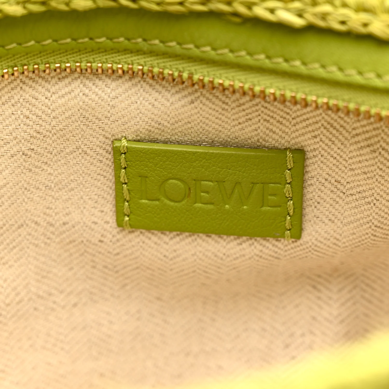 Raffia Mini Slit Tote Bag Meadow Green - Image 6