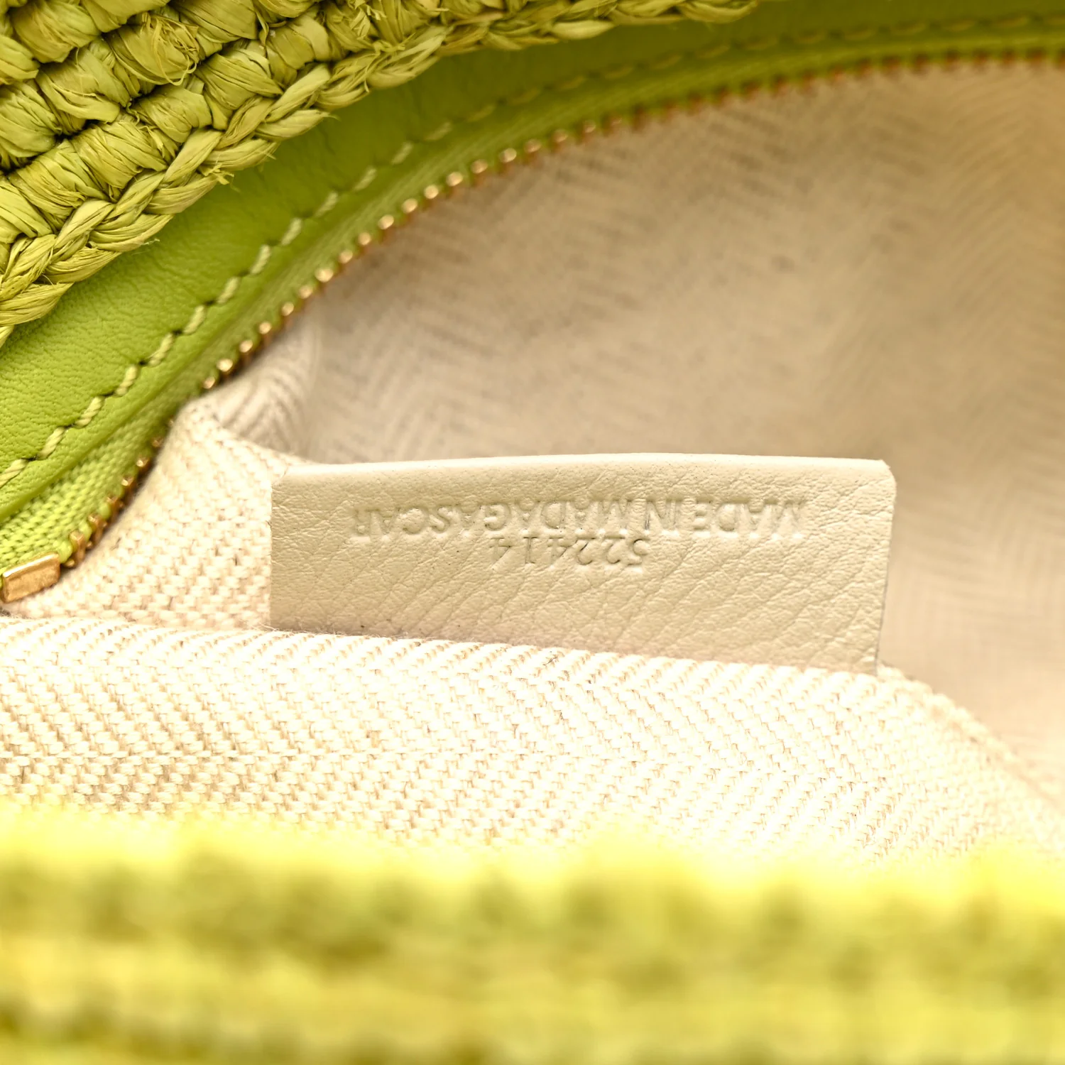 Raffia Mini Slit Tote Bag Meadow Green - Image 7