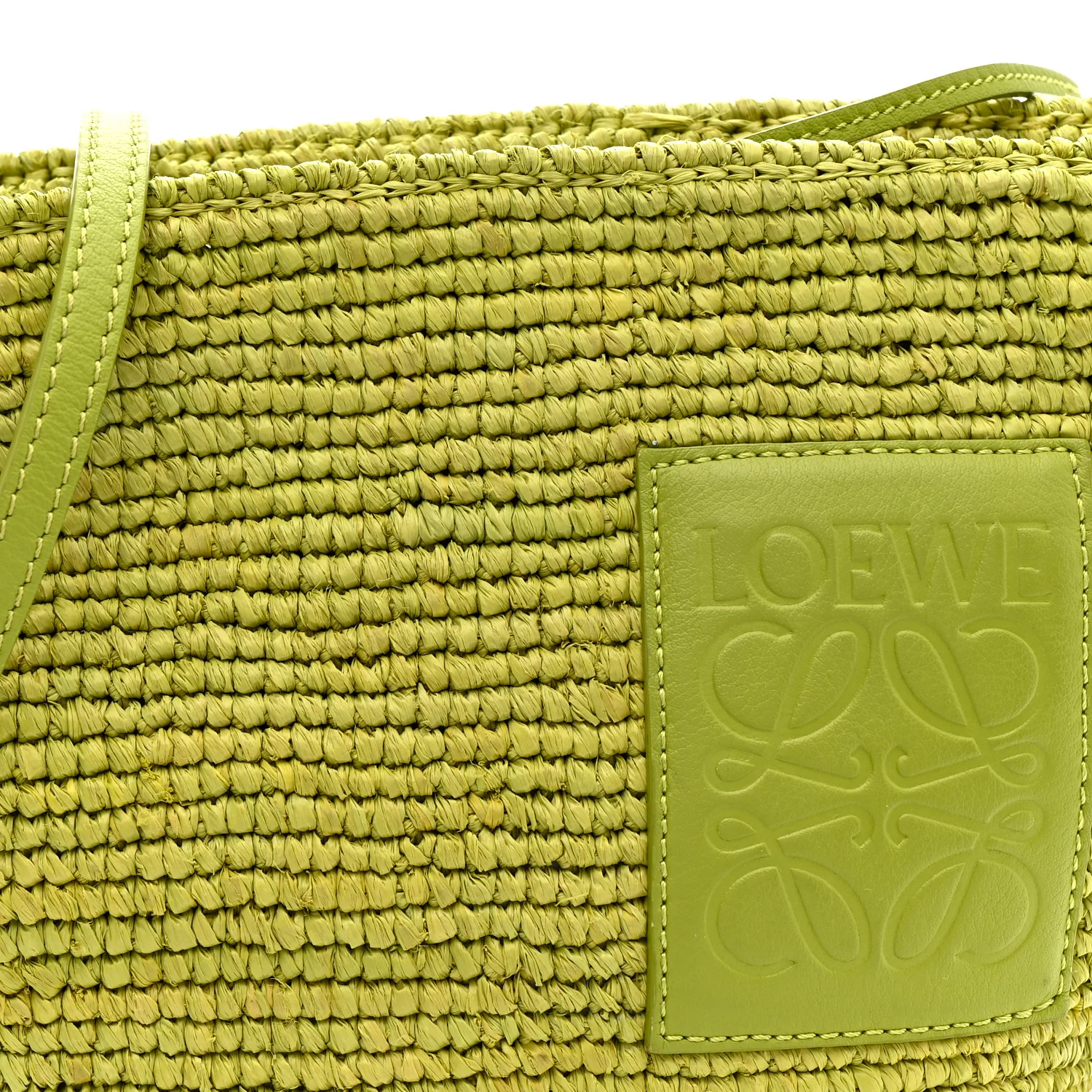 Raffia Mini Slit Tote Bag Meadow Green - Image 8